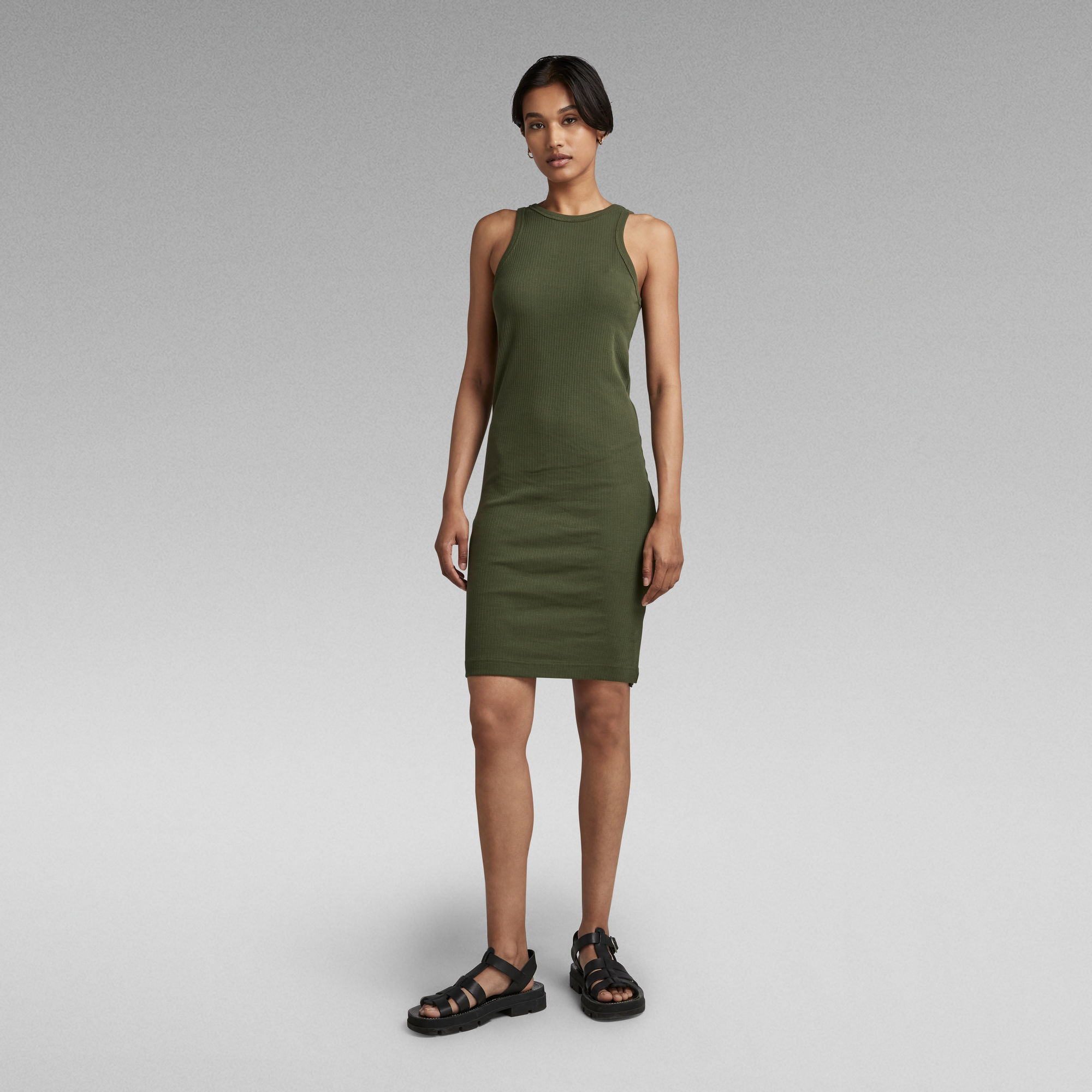 Tank Slim Kleid - Grün - Damen