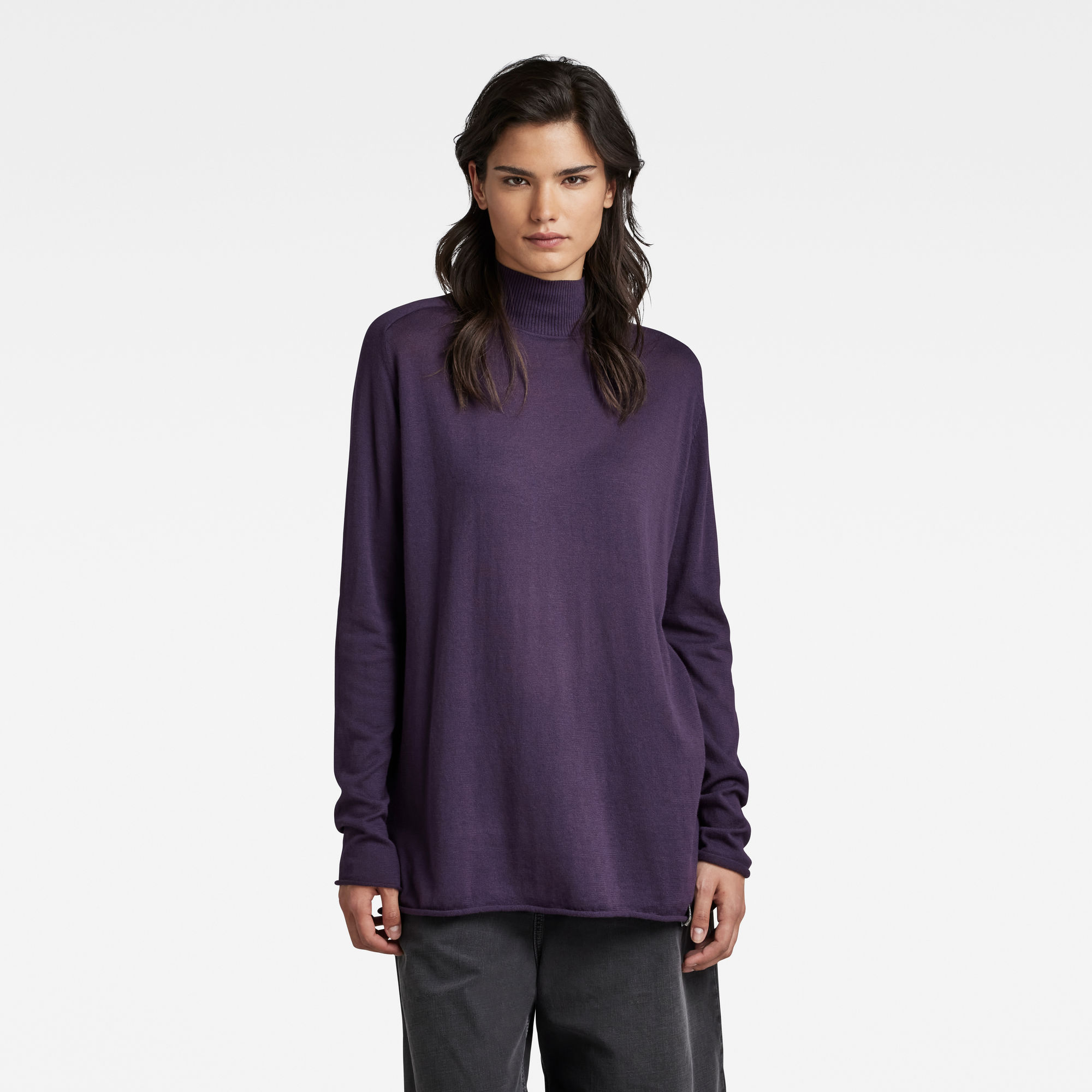 

Essential Mock Relaxed Knit - Purple - Women