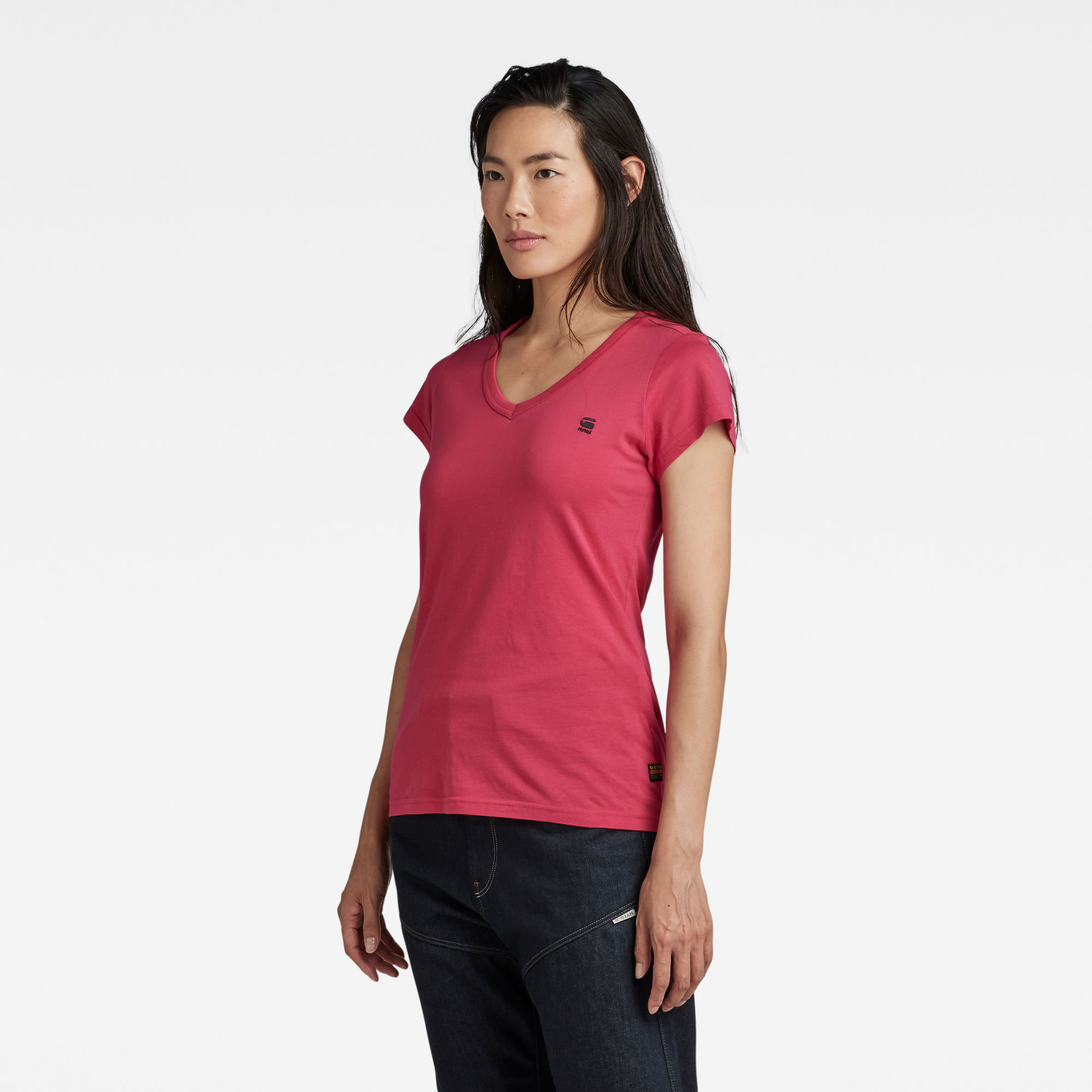 G-Star RAW Eyben Slim V-Hals Top Roze Dames