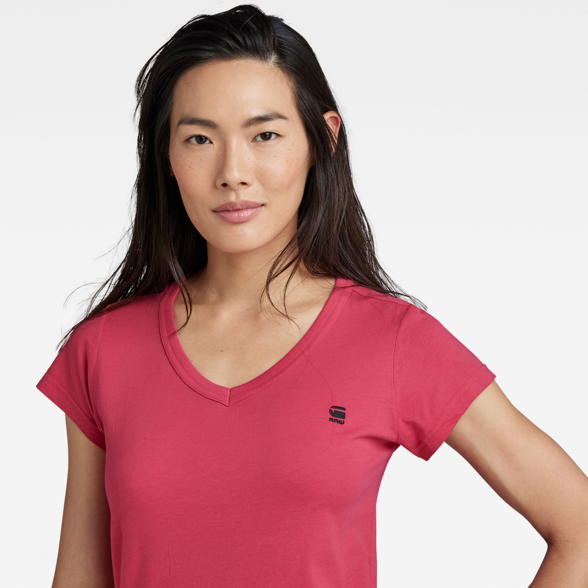 G-Star RAW Eyben Slim V-Hals Top Roze Dames