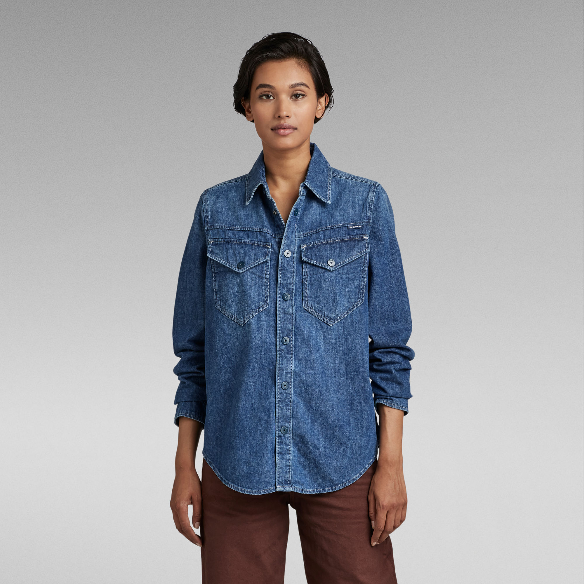 

Boxy Shirt - Medium blue - Women