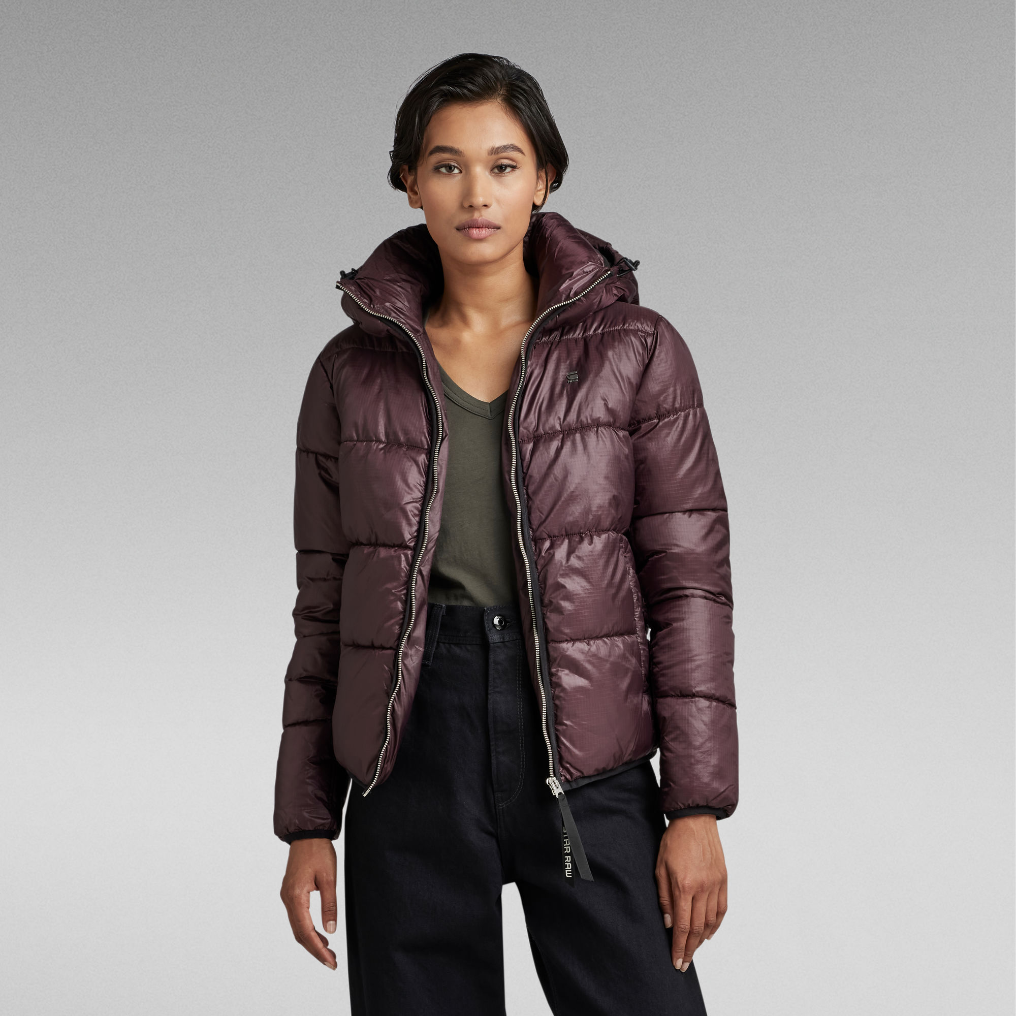 

Meefic Sundu Quilted Hooded Overshirt - Lila - Damen
