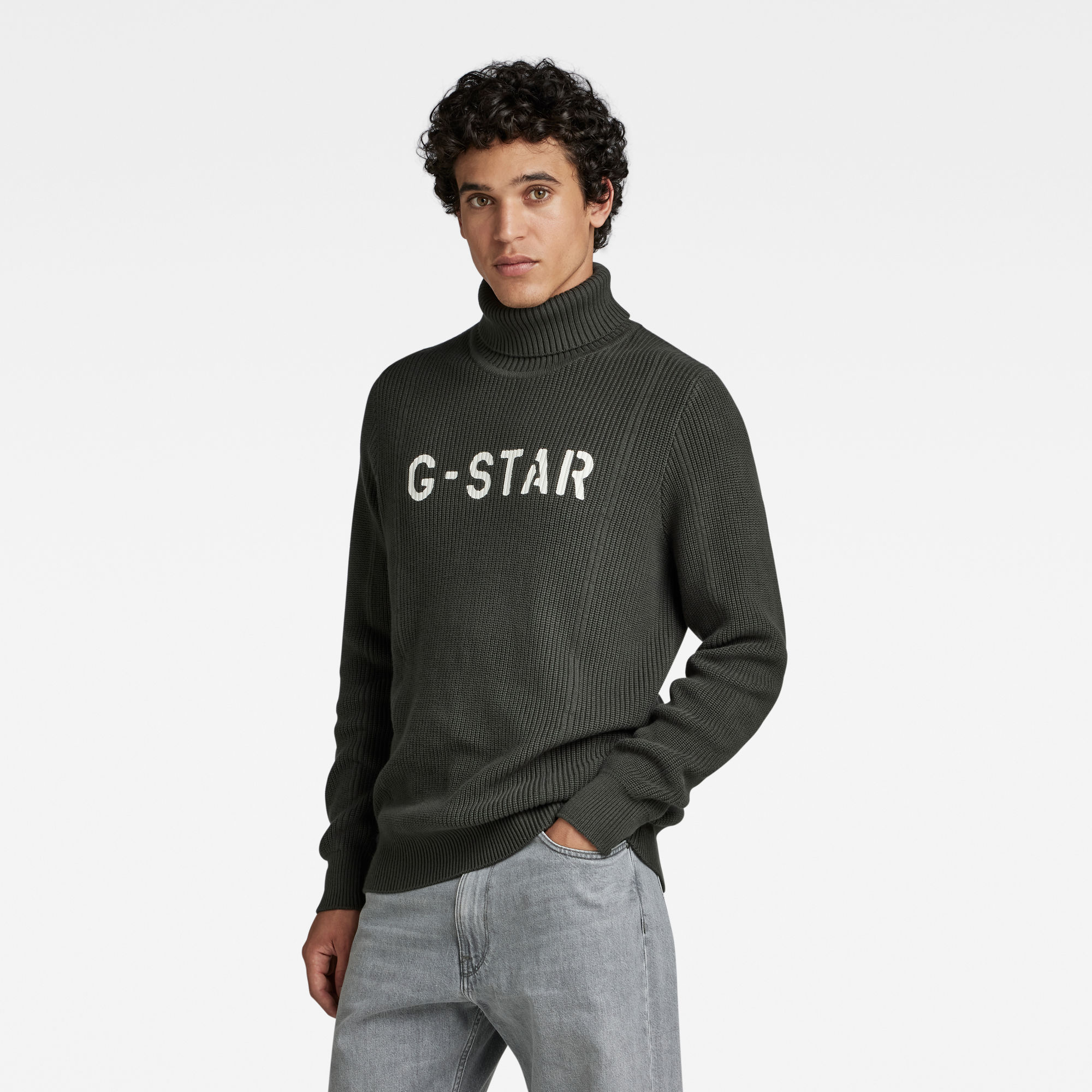 

Stencil Graphic Turtle Strickpullover - Grau - Herren
