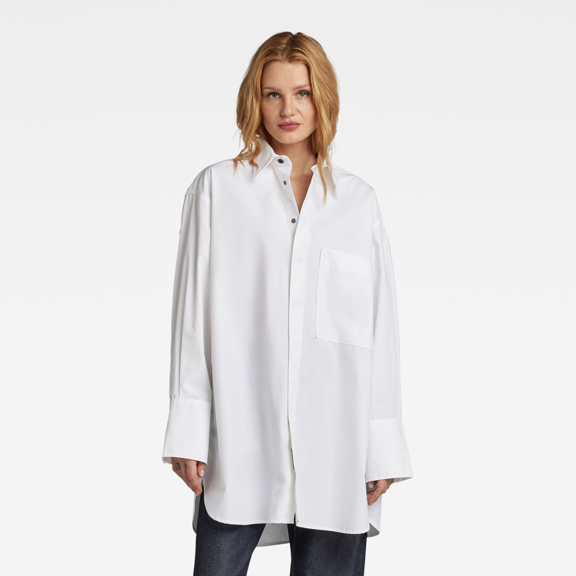 

Oversized Boyfriend Hemd - Weiß - Damen
