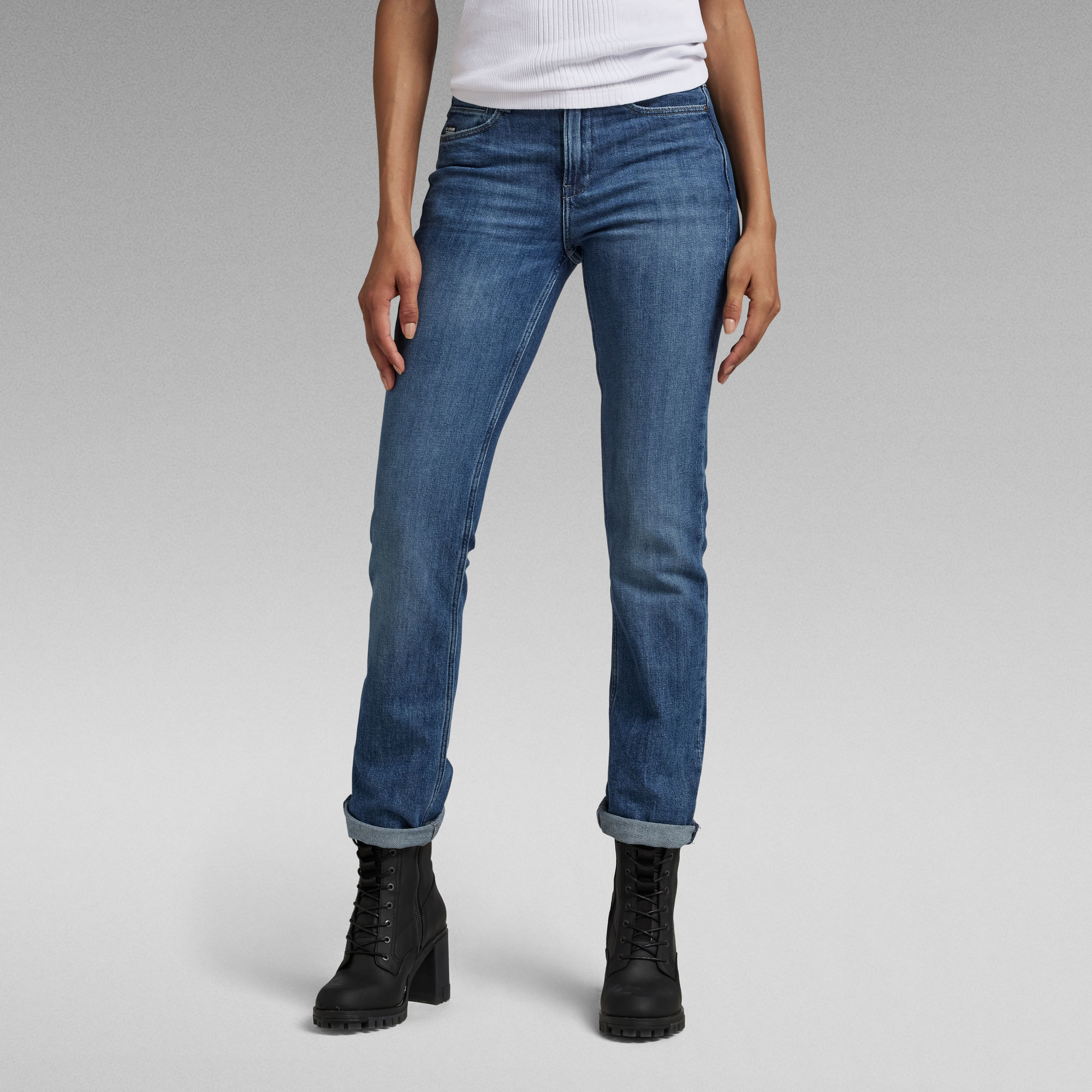 

Noxer Straight Jeans - Midden blauw - Dames