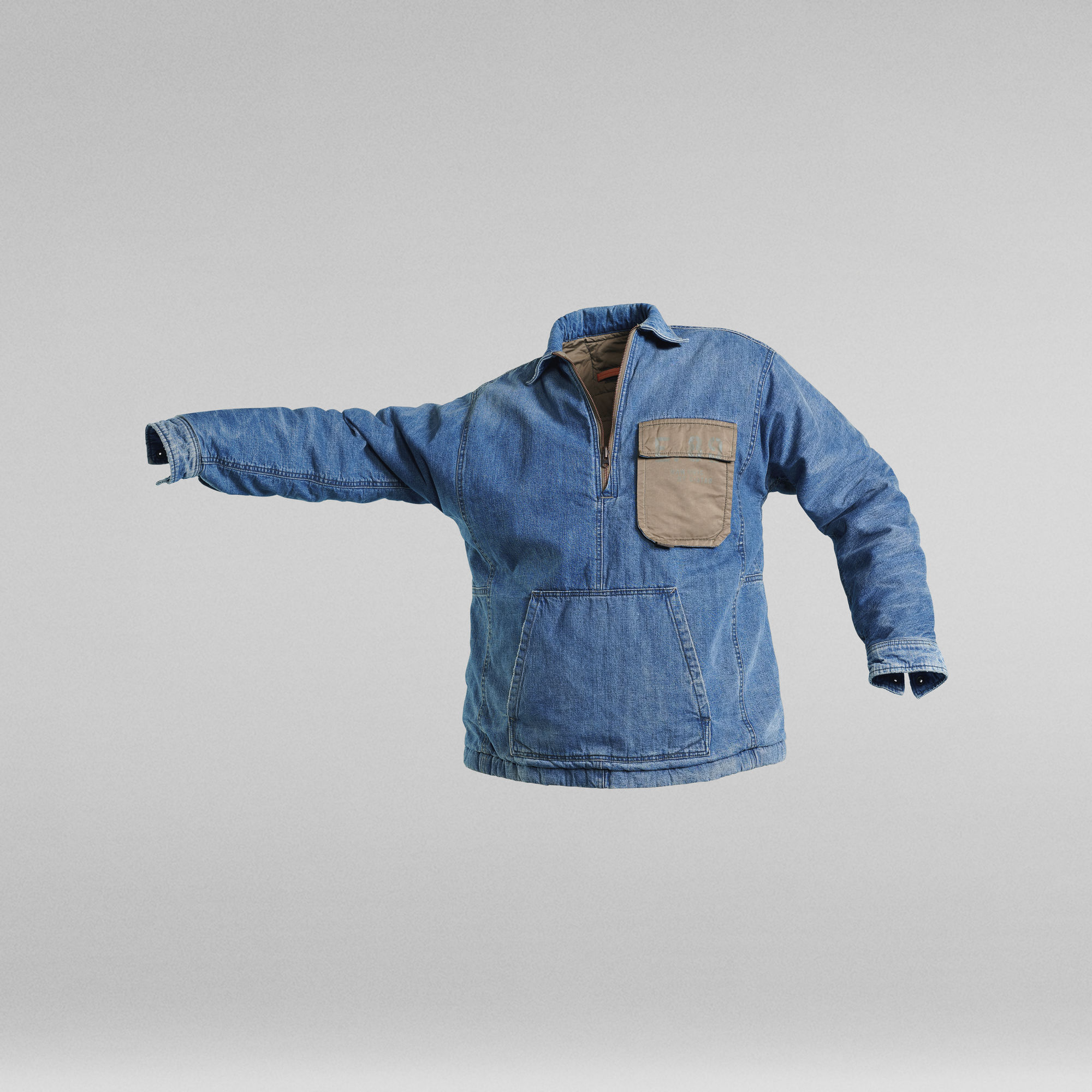 

E Shanorak Denim Overshirt - Medium blue - Men