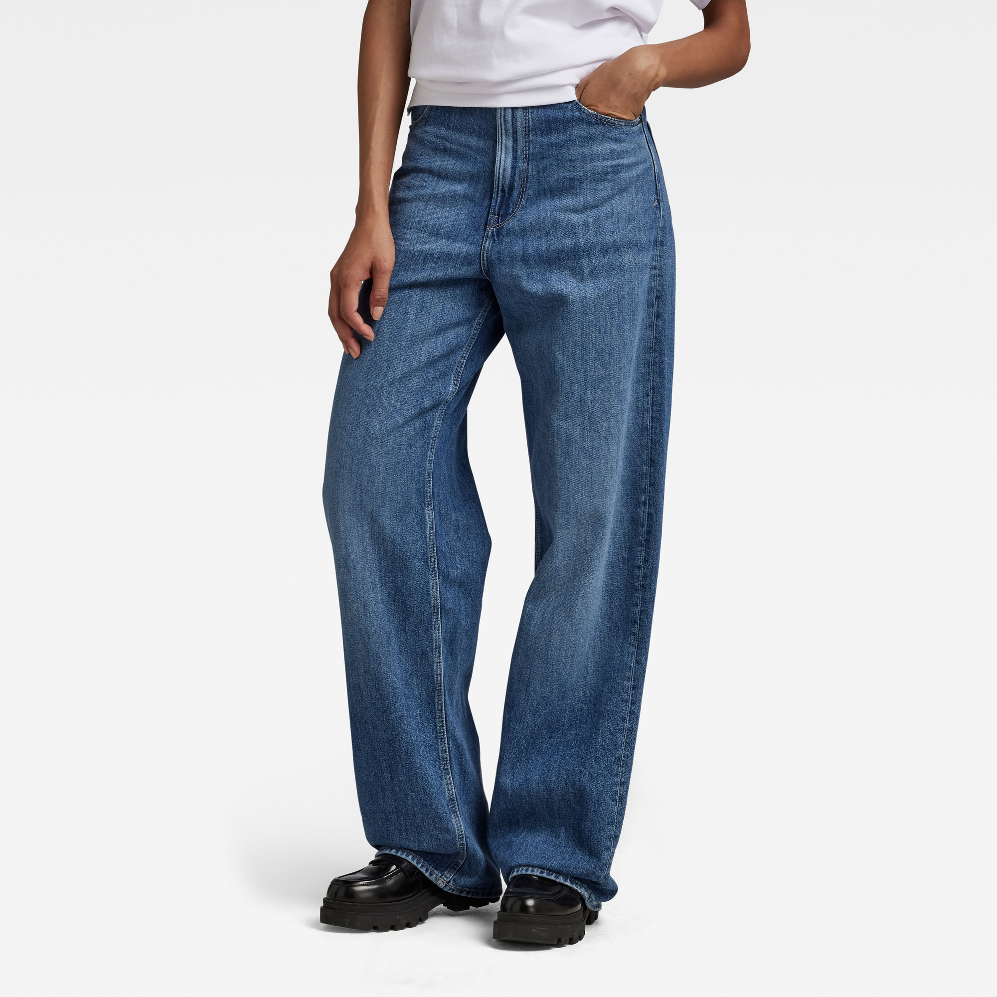 

Stray Ultra High Loose Jeans - Midden blauw - Dames