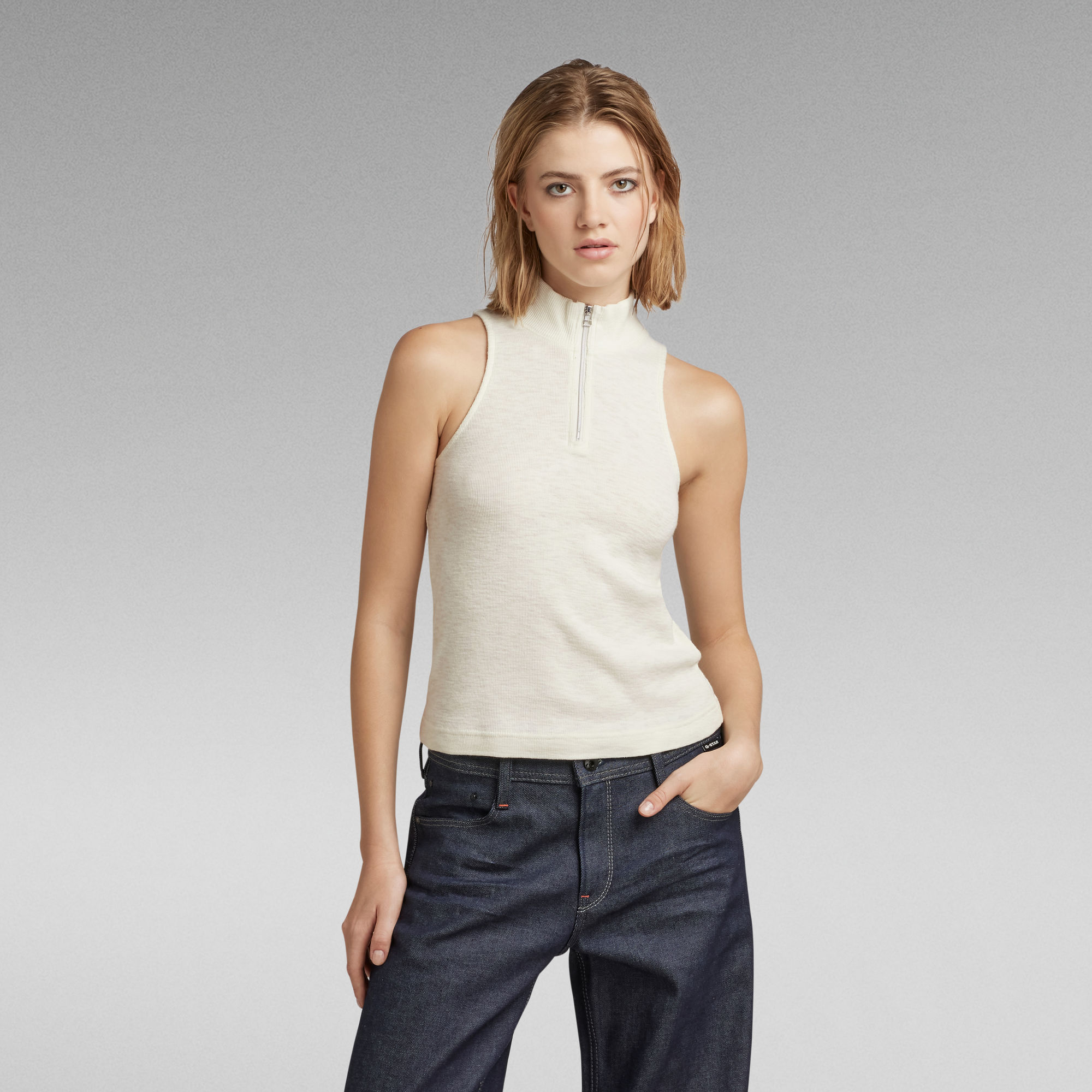 

Cycling Ultra Slim Top Met Rits - Lichtblauw - Dames