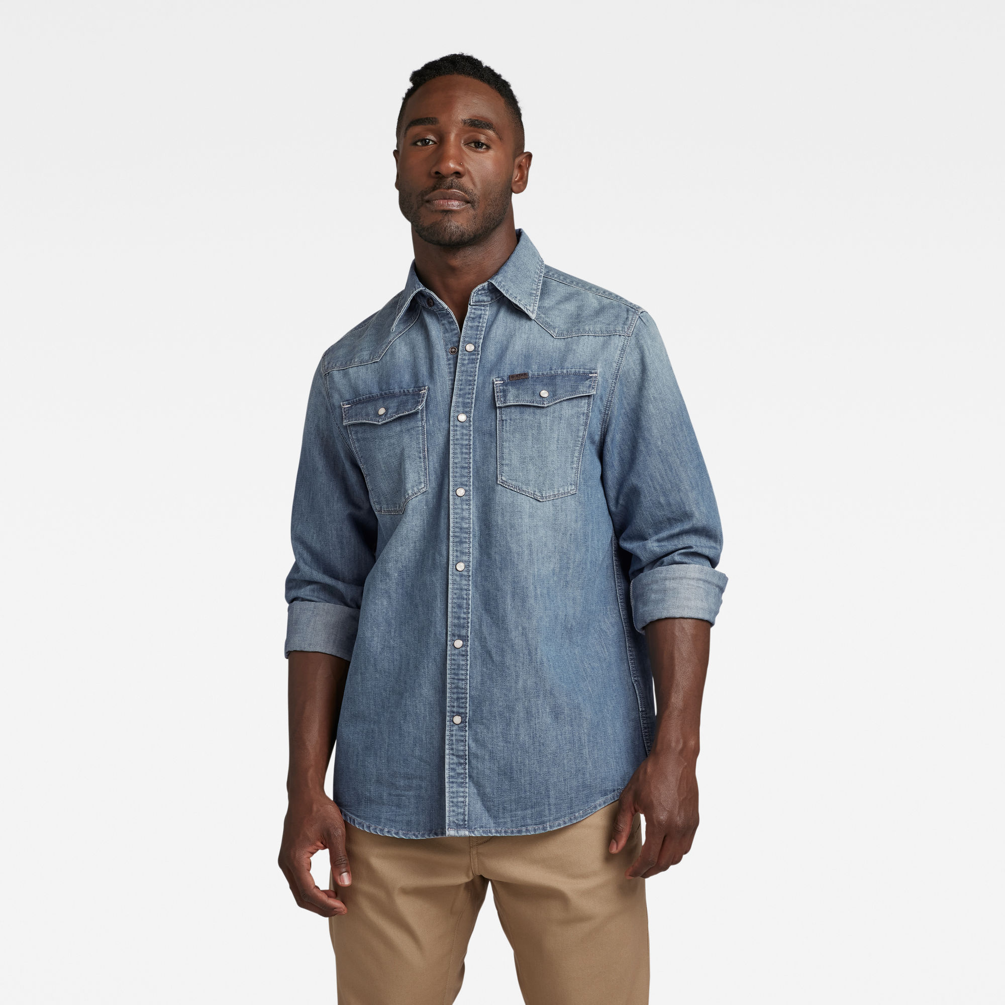 

Premium 3301 Regular Denim Shirt - Medium blue - Men