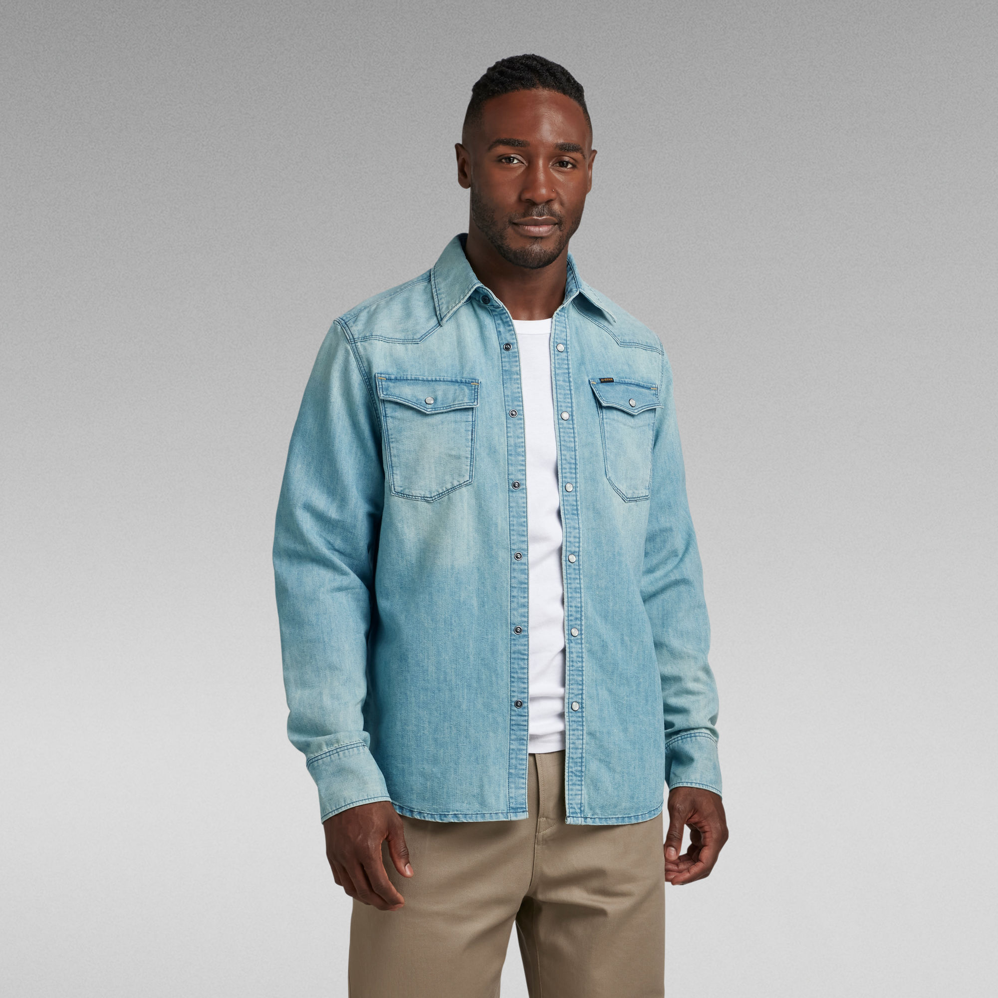 

Premium 3301 Regular Denim Shirt - Light blue - Men