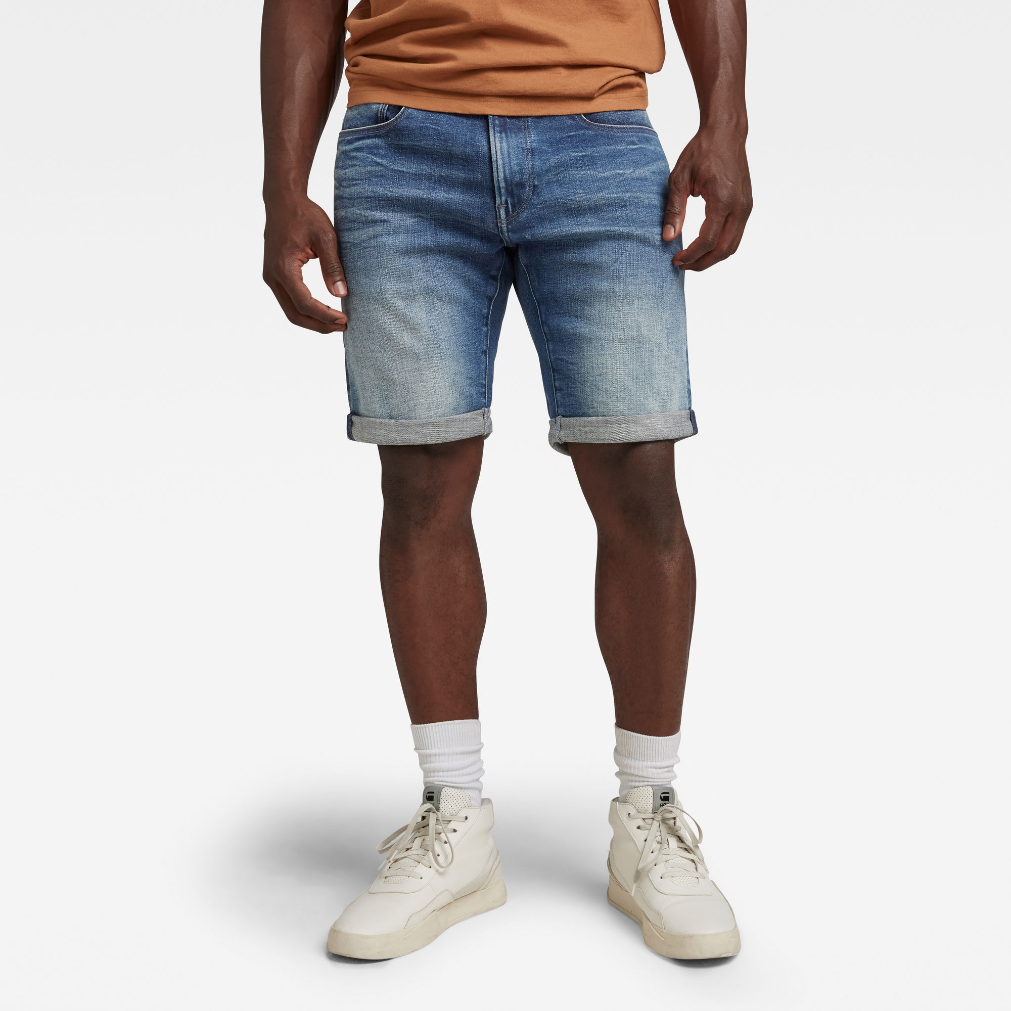 

3301 Slim Denim Short - Midden blauw - Heren