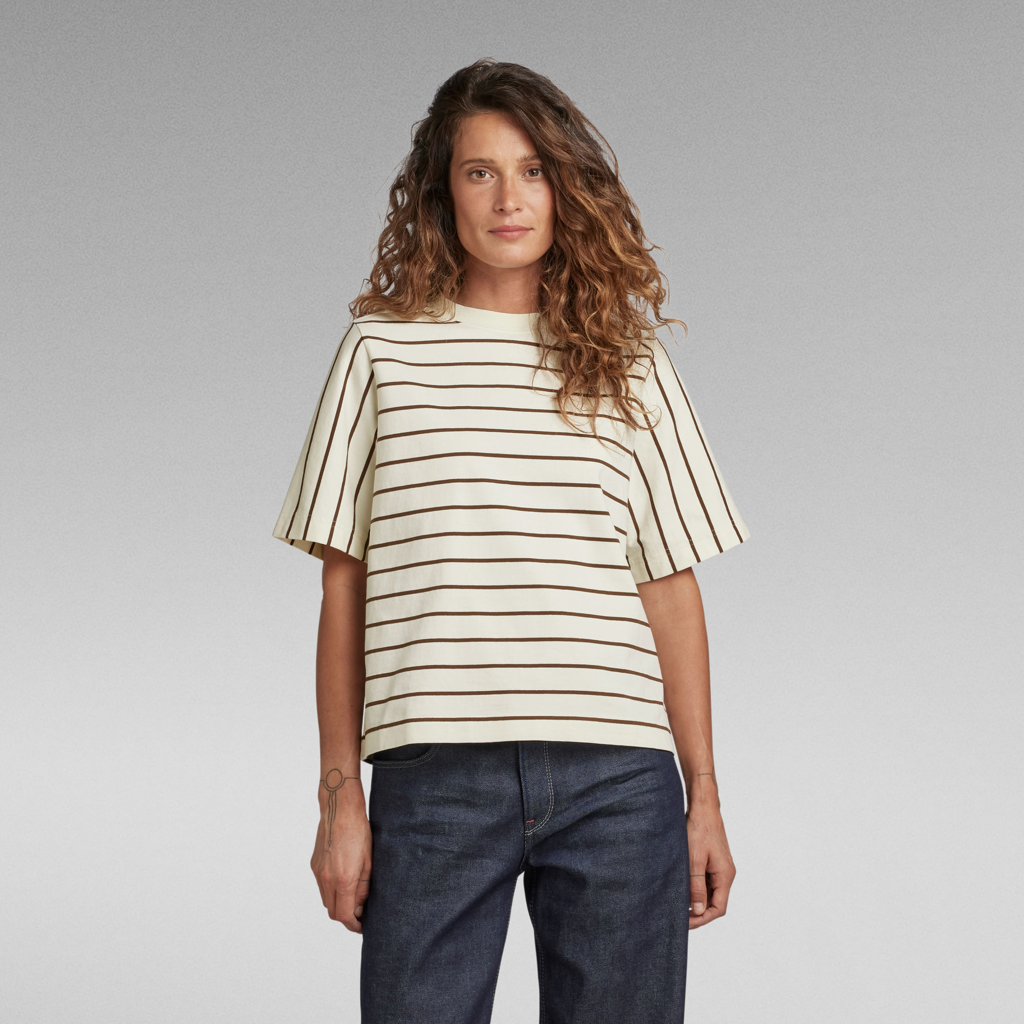 Heavyweight Stripe Boxy Top - Mehrfarbig - Damen