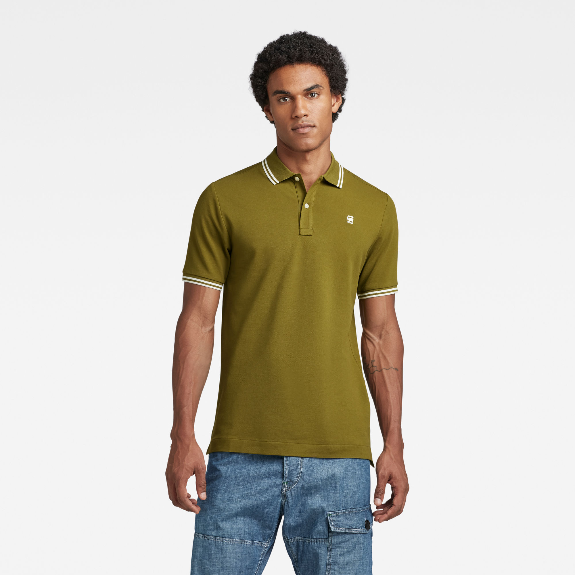

Dunda Slim Stripe Polo - Green - Men