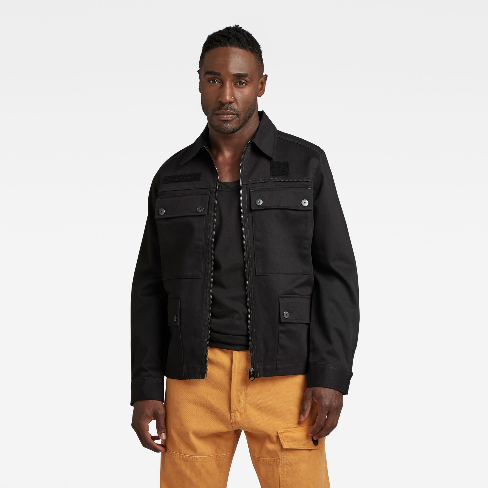 

4 Pocket Zip Jacke - Schwarz - Herren