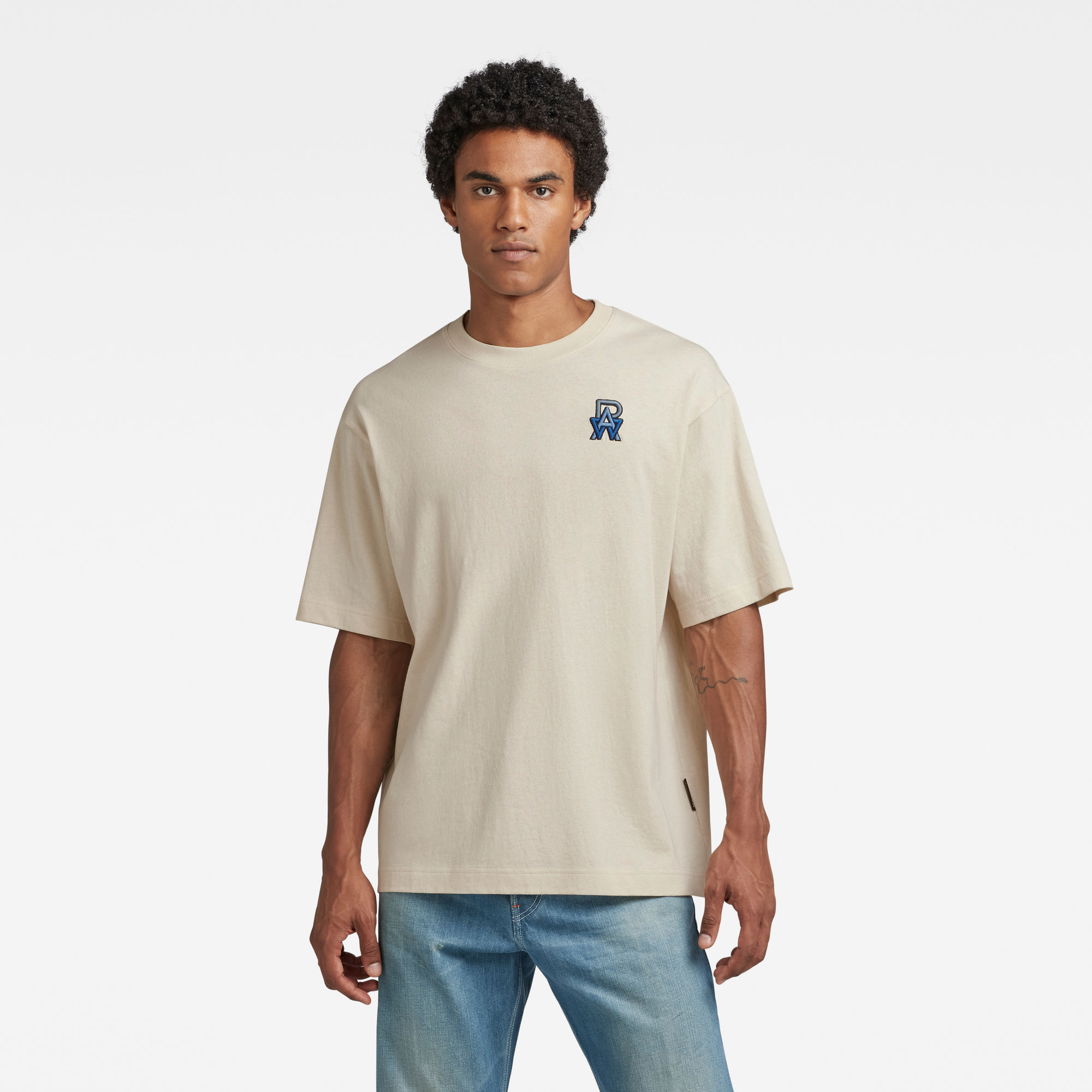 

Oversized Boxy T-Shirt Embro RAW - Wit - Heren