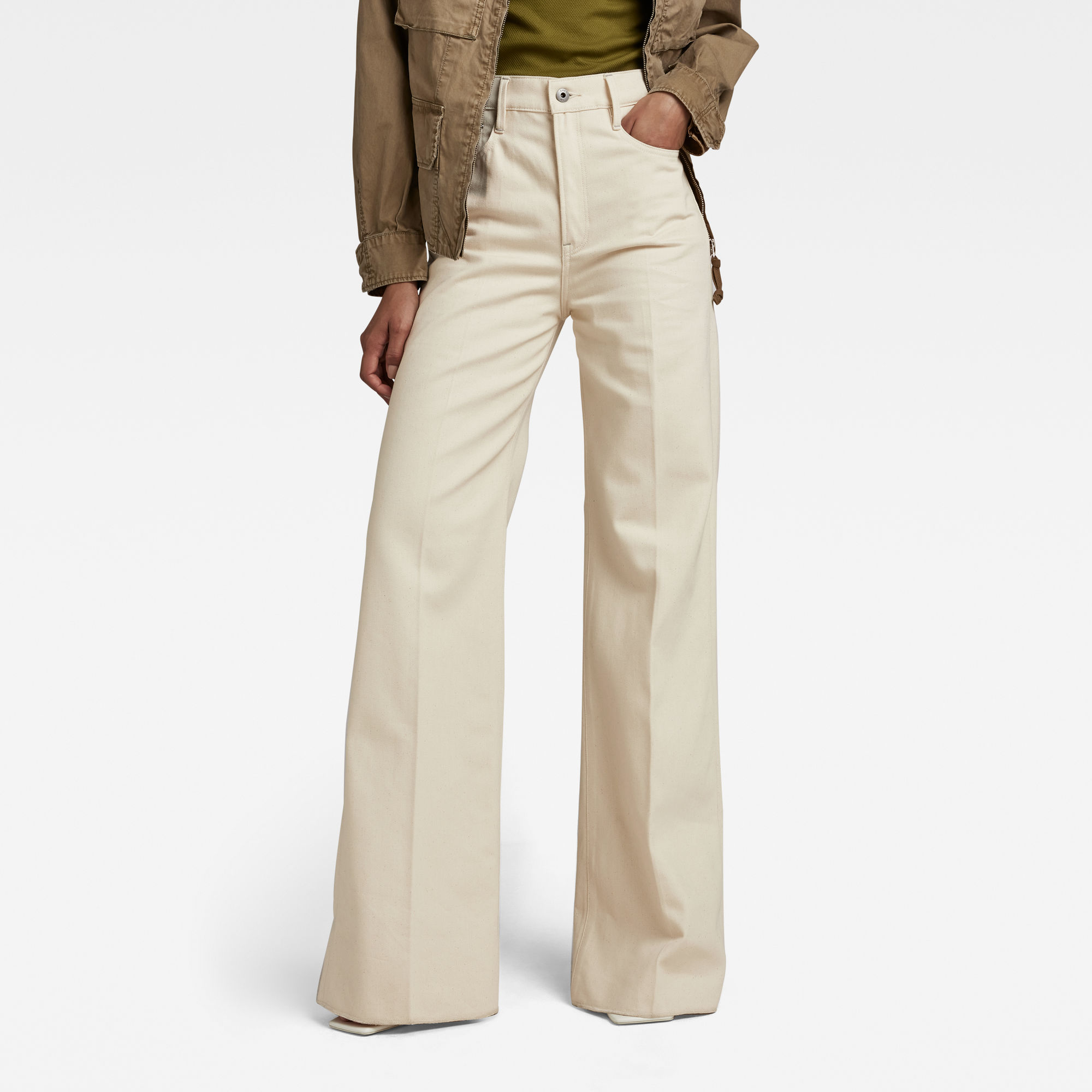 

Deck Ultra High Wide Leg Jeans - Wit - Dames