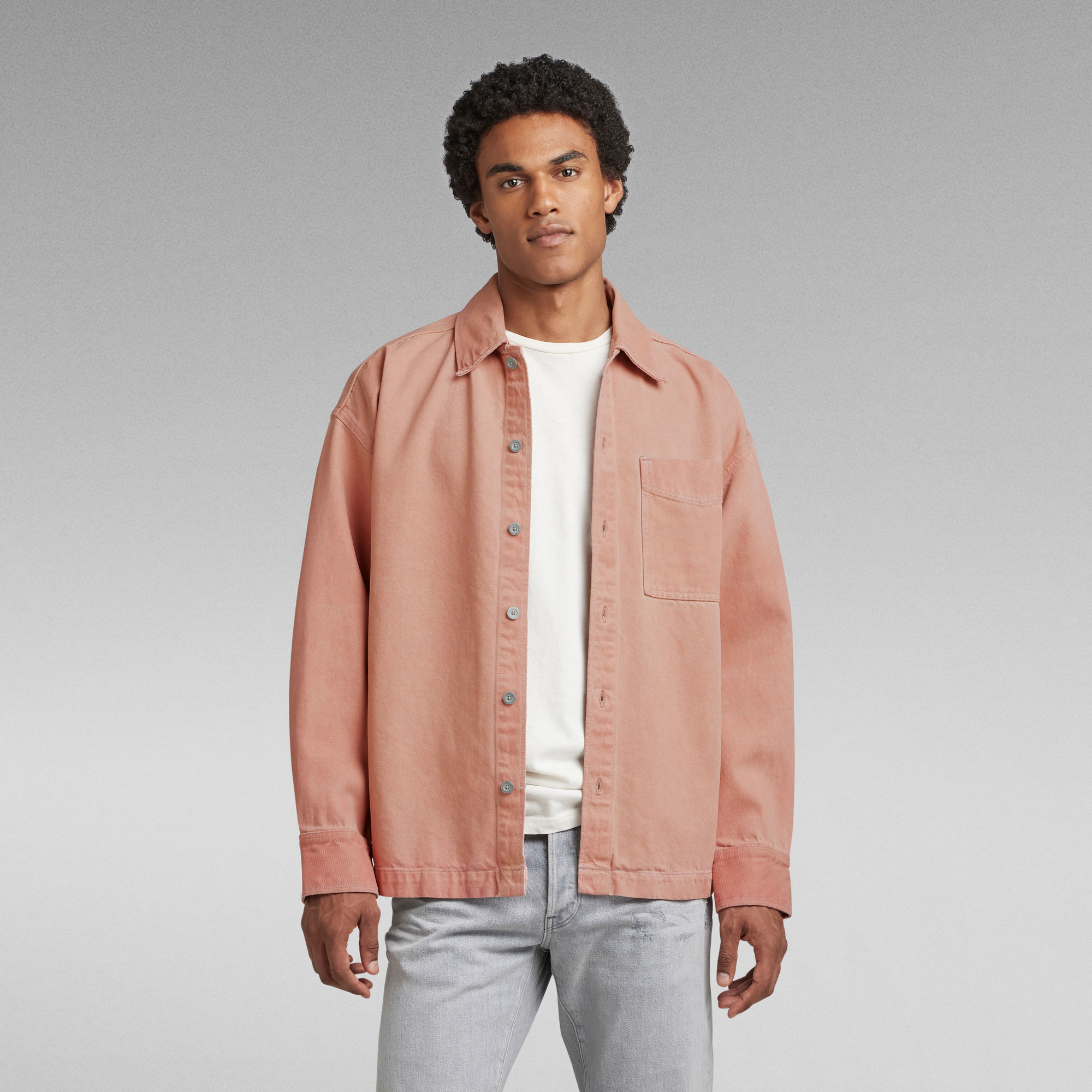 

Oversized Boxy Fit Shirt - Pink - Men