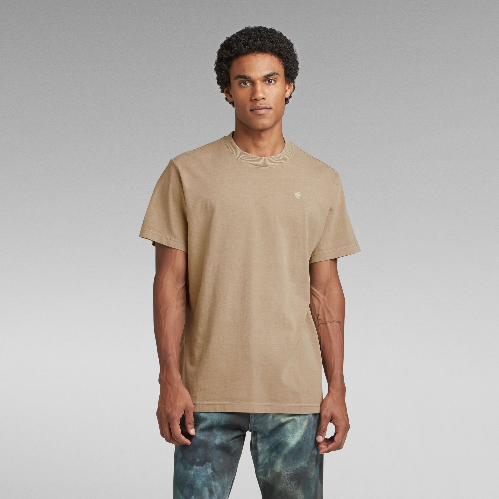 Overdyed Loose T-Shirt - Braun - Herren