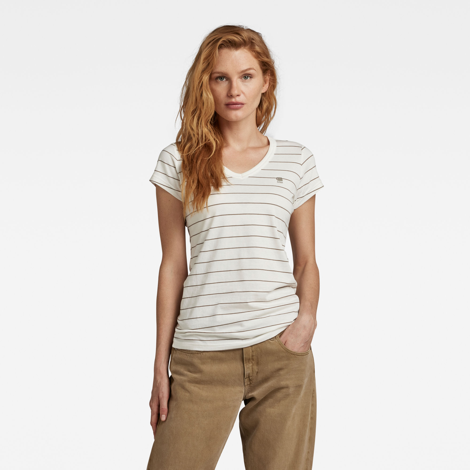 

Eyben Stripe Slim V-Neck Top - Mehrfarbig - Damen