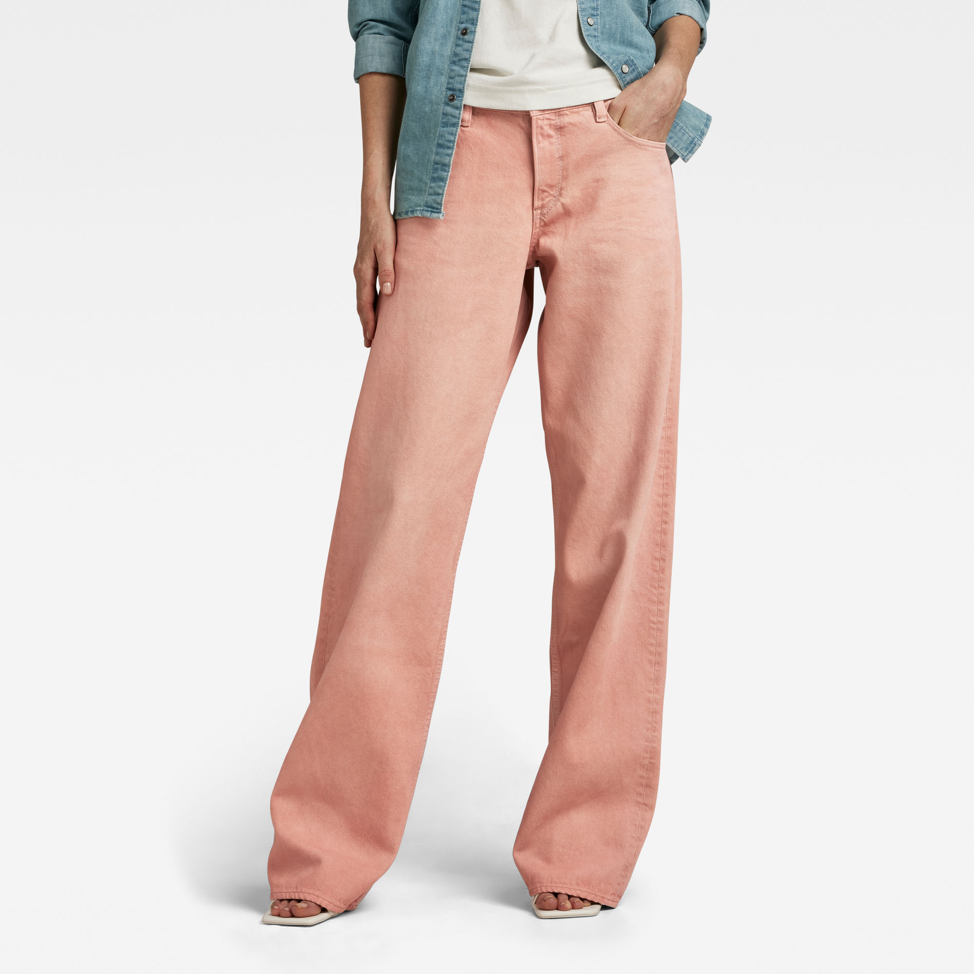 

Judee Low Waist Loose Jeans - Roze - Dames