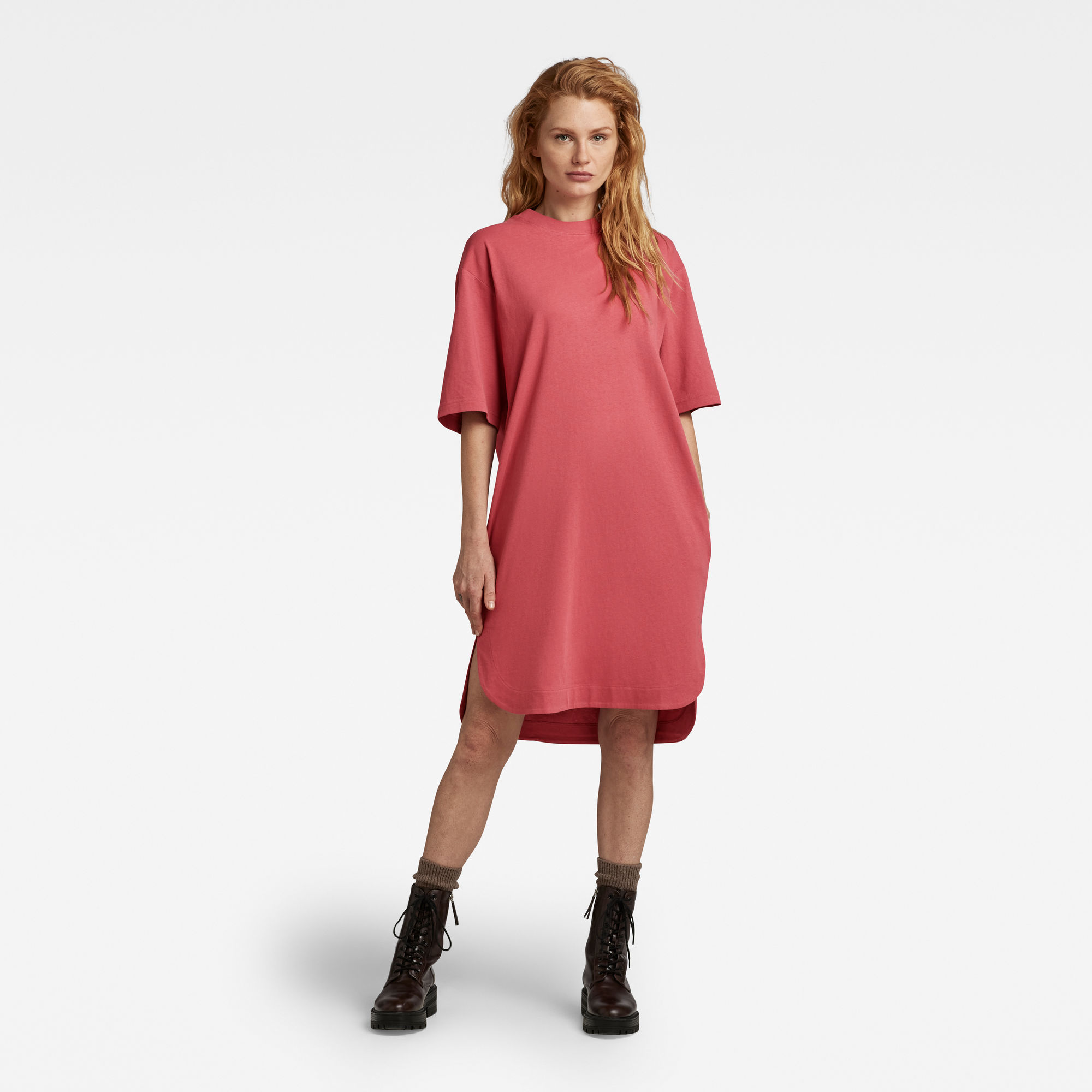 

Boxy U Tee Kleid - Pink - Damen