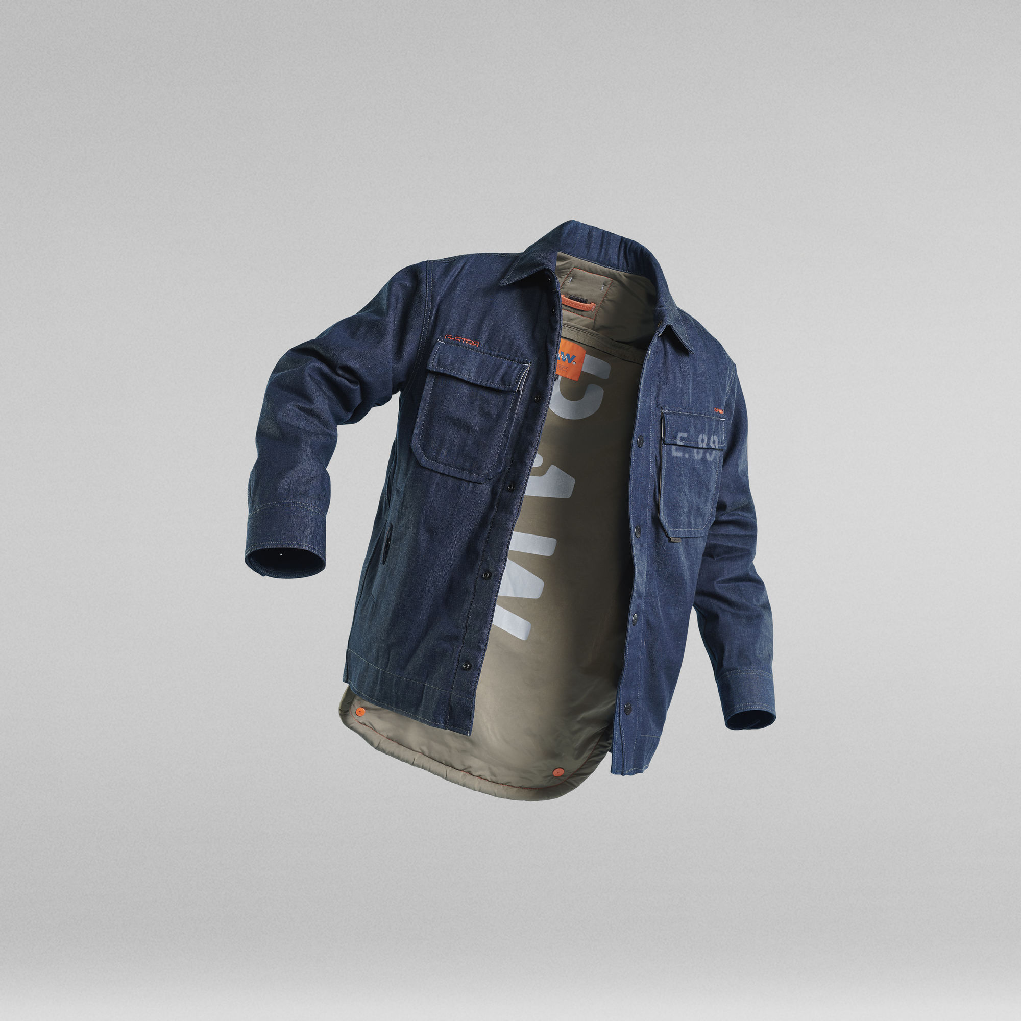 

E Denim Lined Jacket - Dark blue - Men