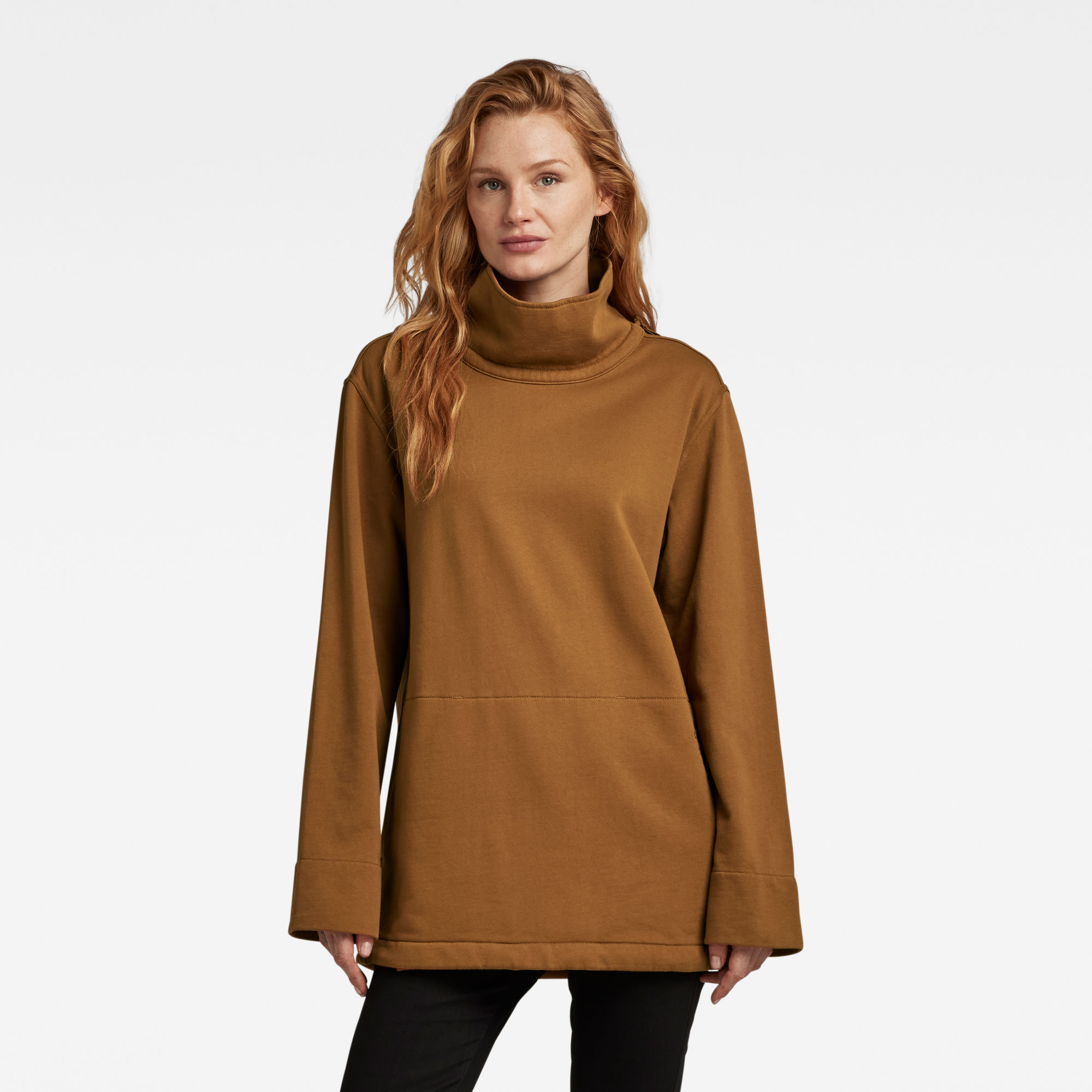 

Mock Stencil Graphic Sweater - Bruin - Dames