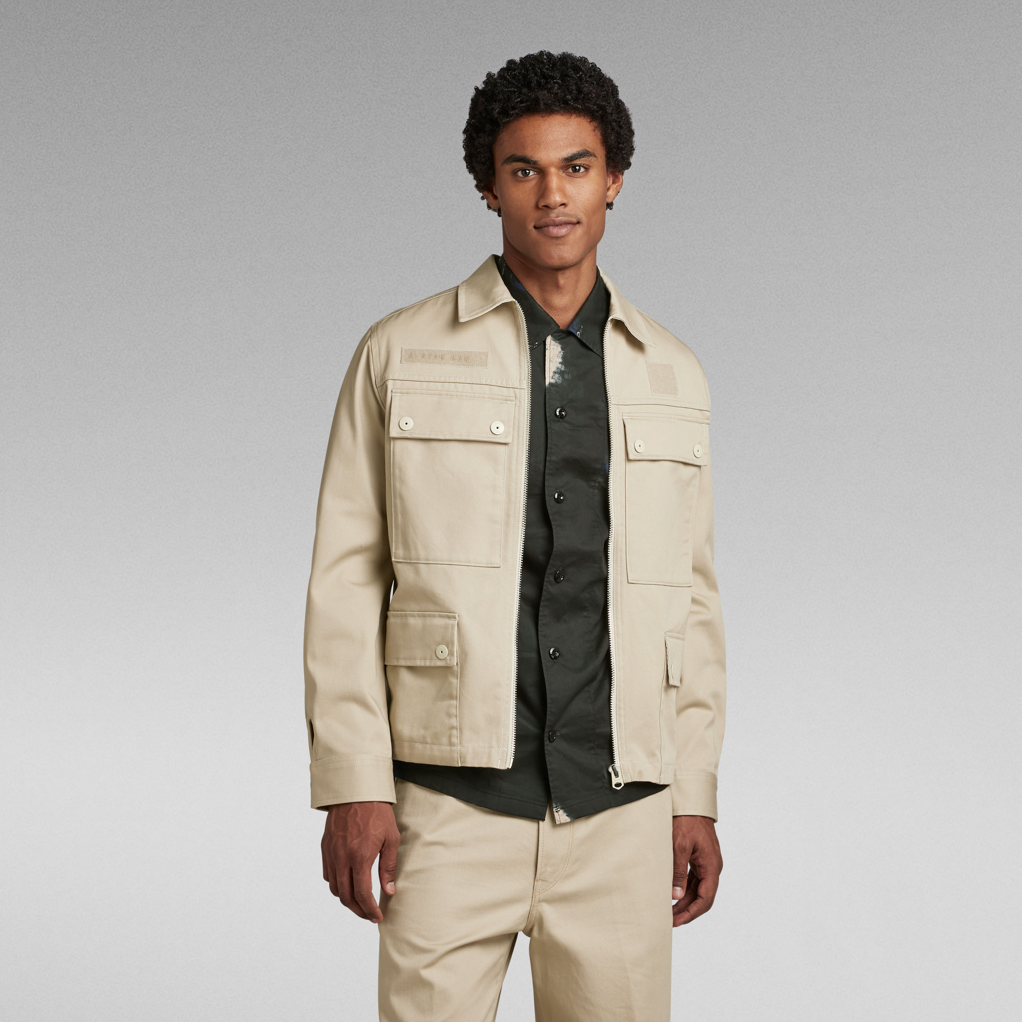 

4 Pocket Zip Jacket - Beige - Men