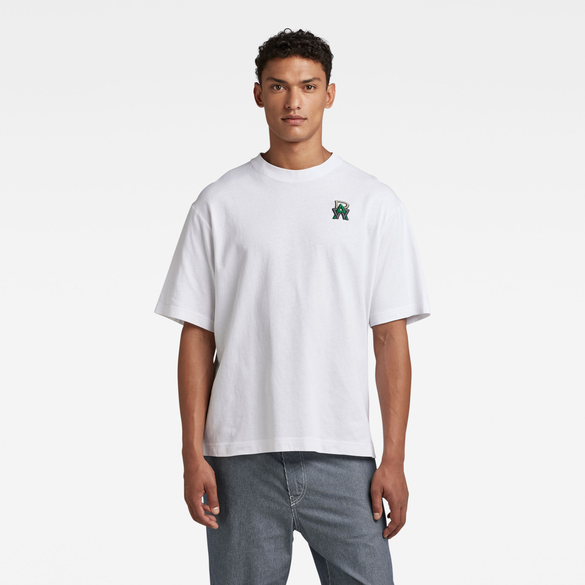 

Oversized Boxy T-Shirt Embro RAW - White - Men