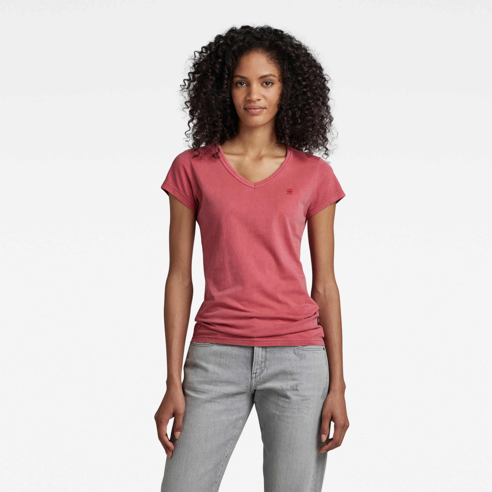 

Eyben Slim V-Hals Top - Roze - Dames