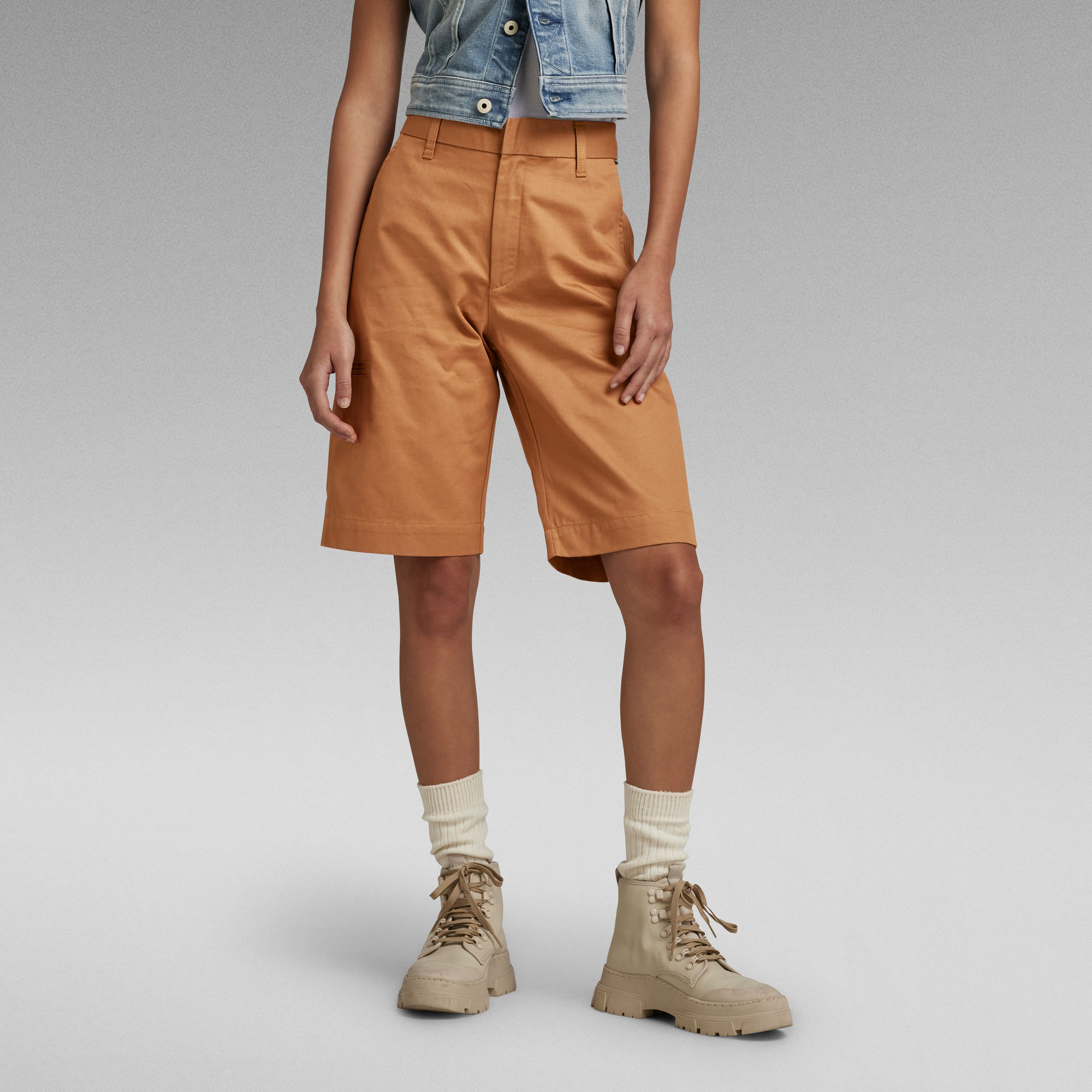 Chino Bermuda Shorts - Braun - Damen