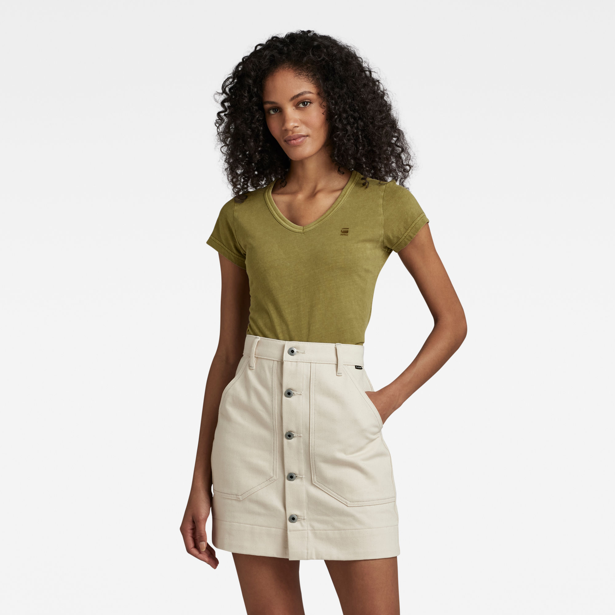 

Eyben Slim V-Neck Top - Green - Women