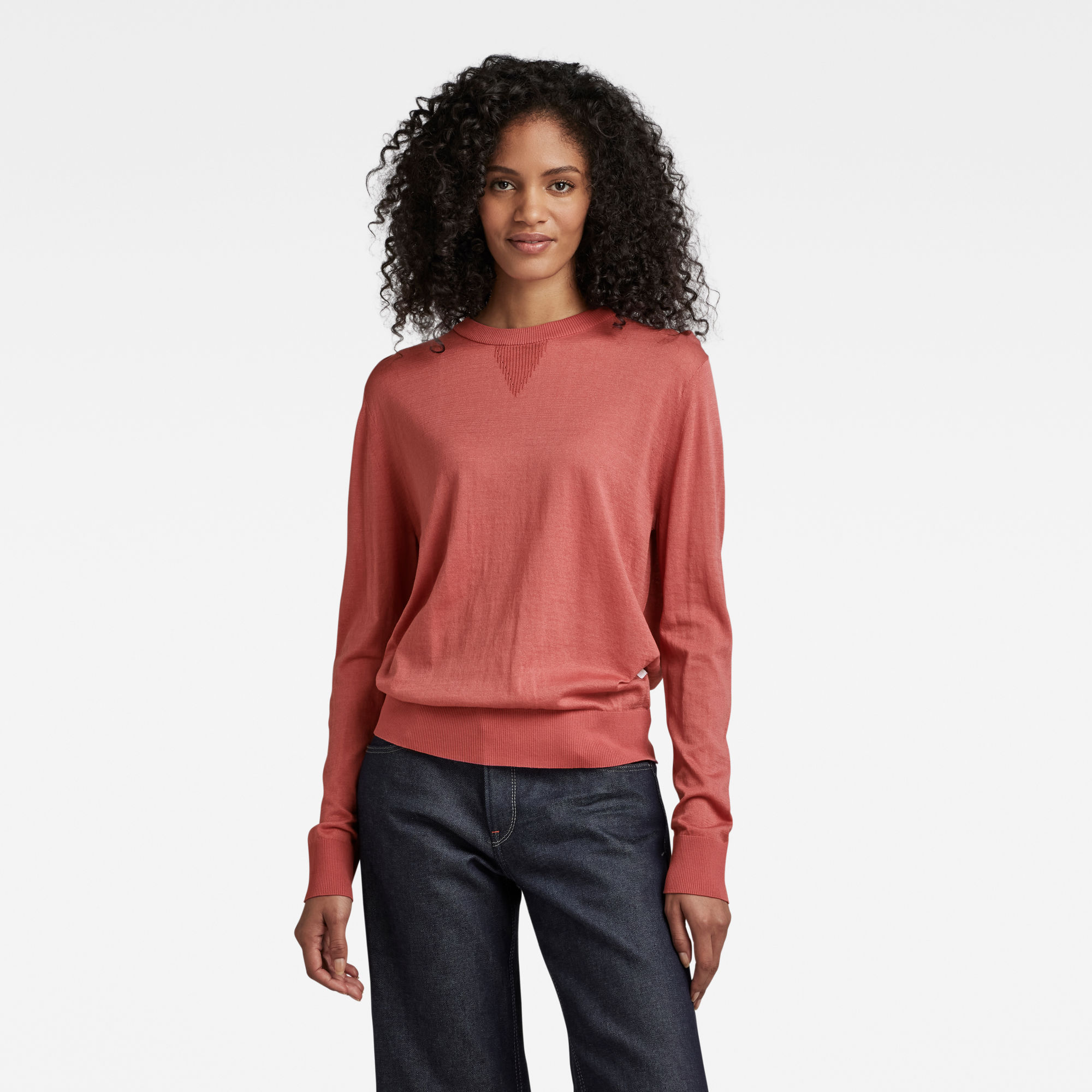

Gebreide Ronde Hals Trui Core - Roze - Dames