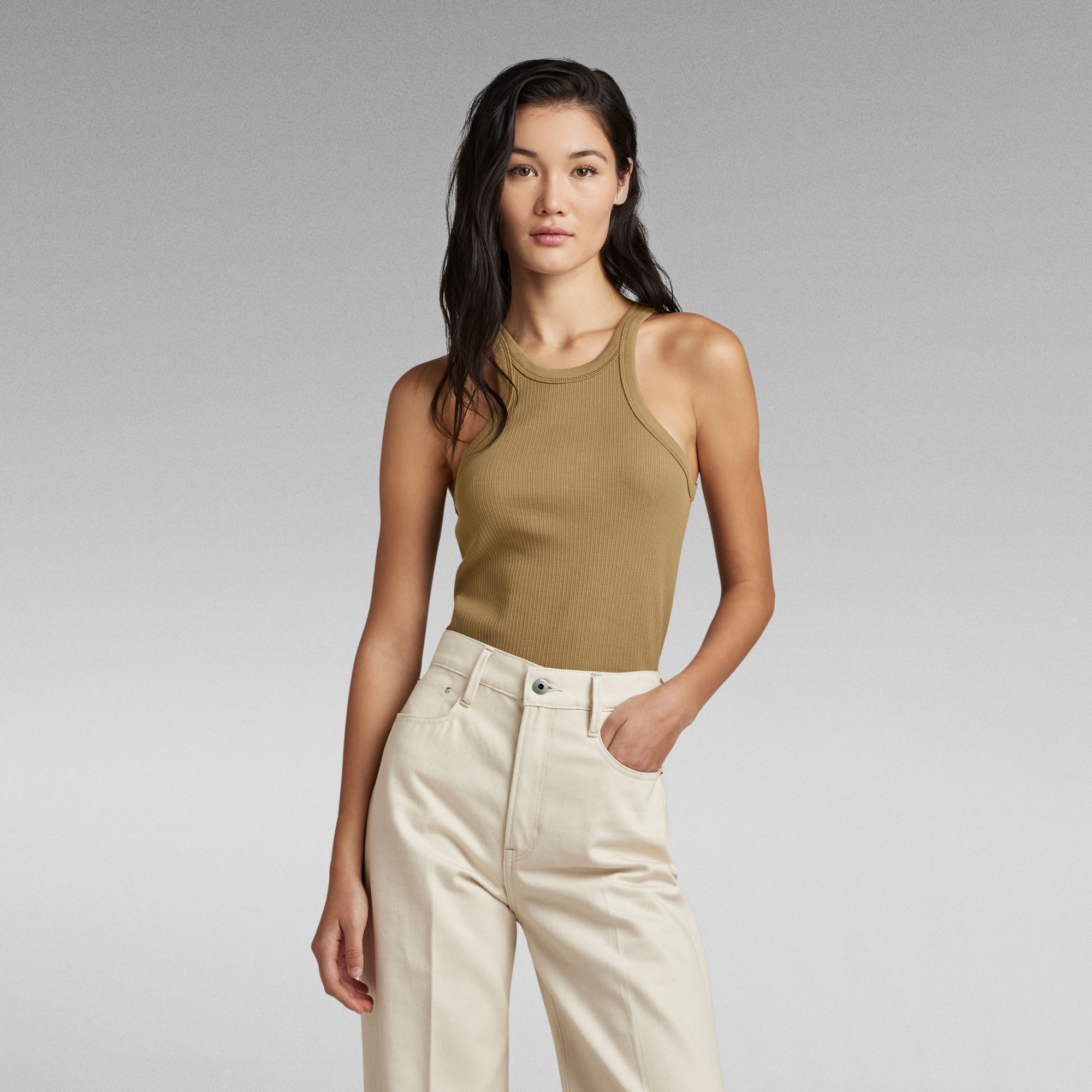 

Italian Army Ultra Slim Tanktop - Beige - Damen