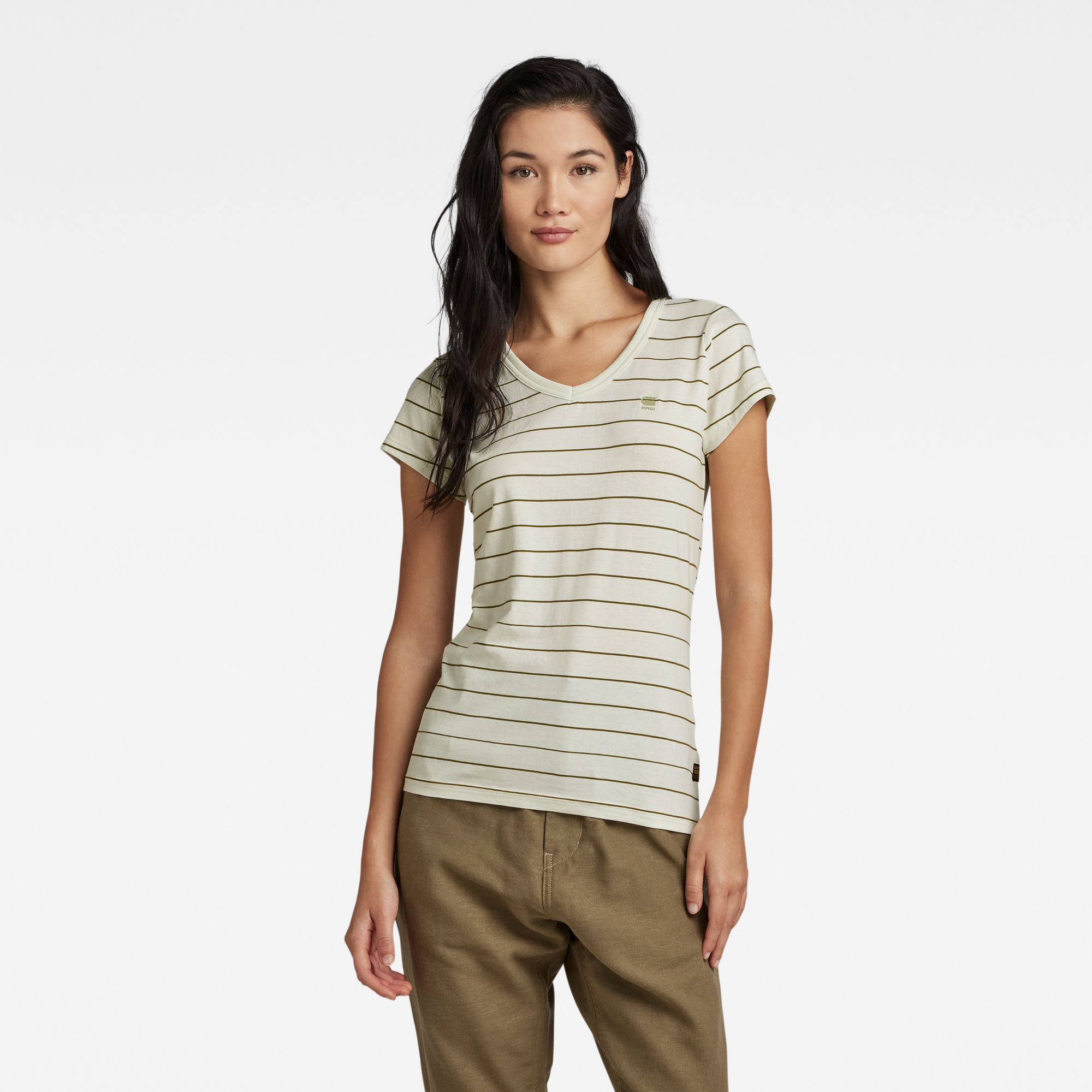 

Eyben Stripe Slim V-Neck Top - Mehrfarbig - Damen