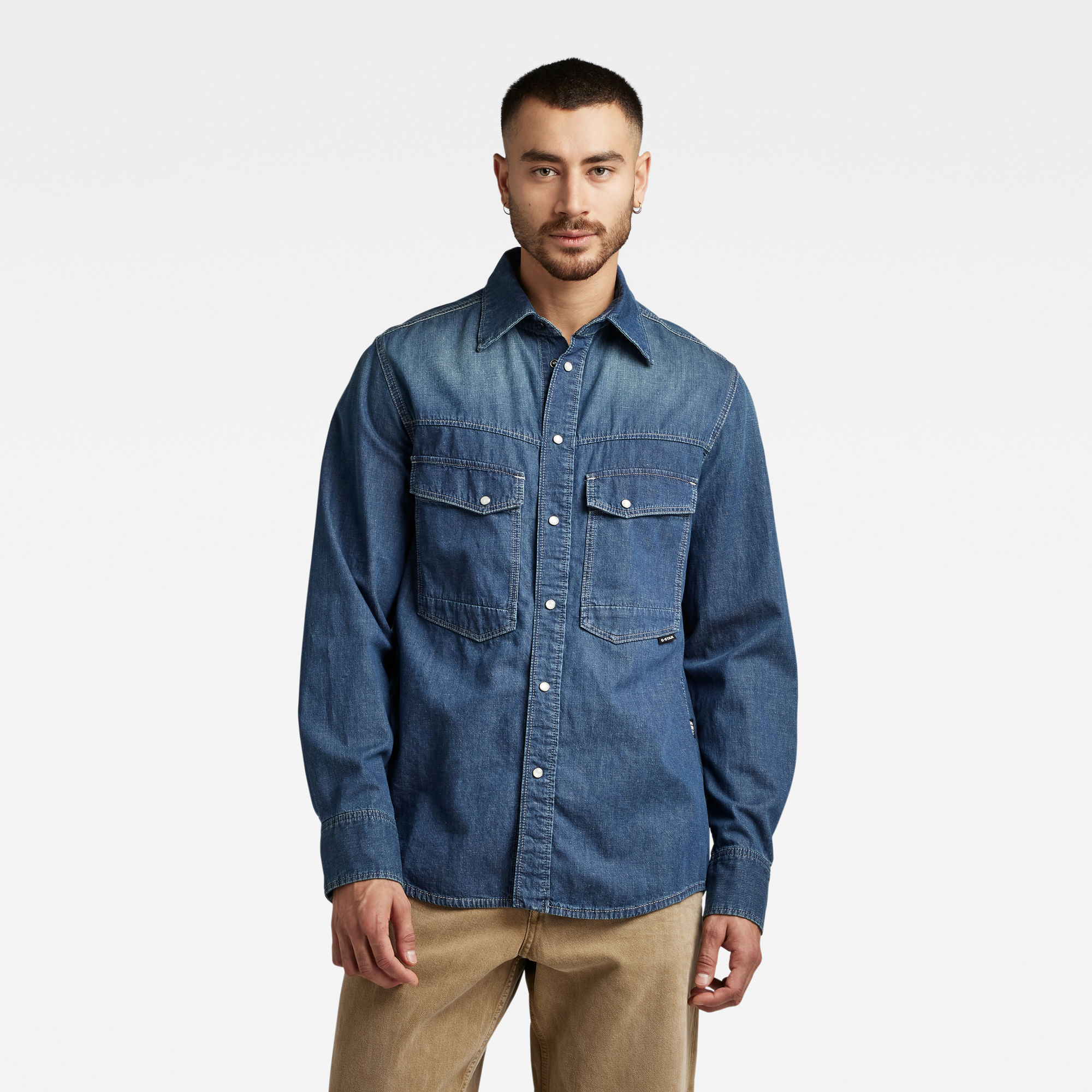 

Dakota Regular Shirt - Midden blauw - Heren