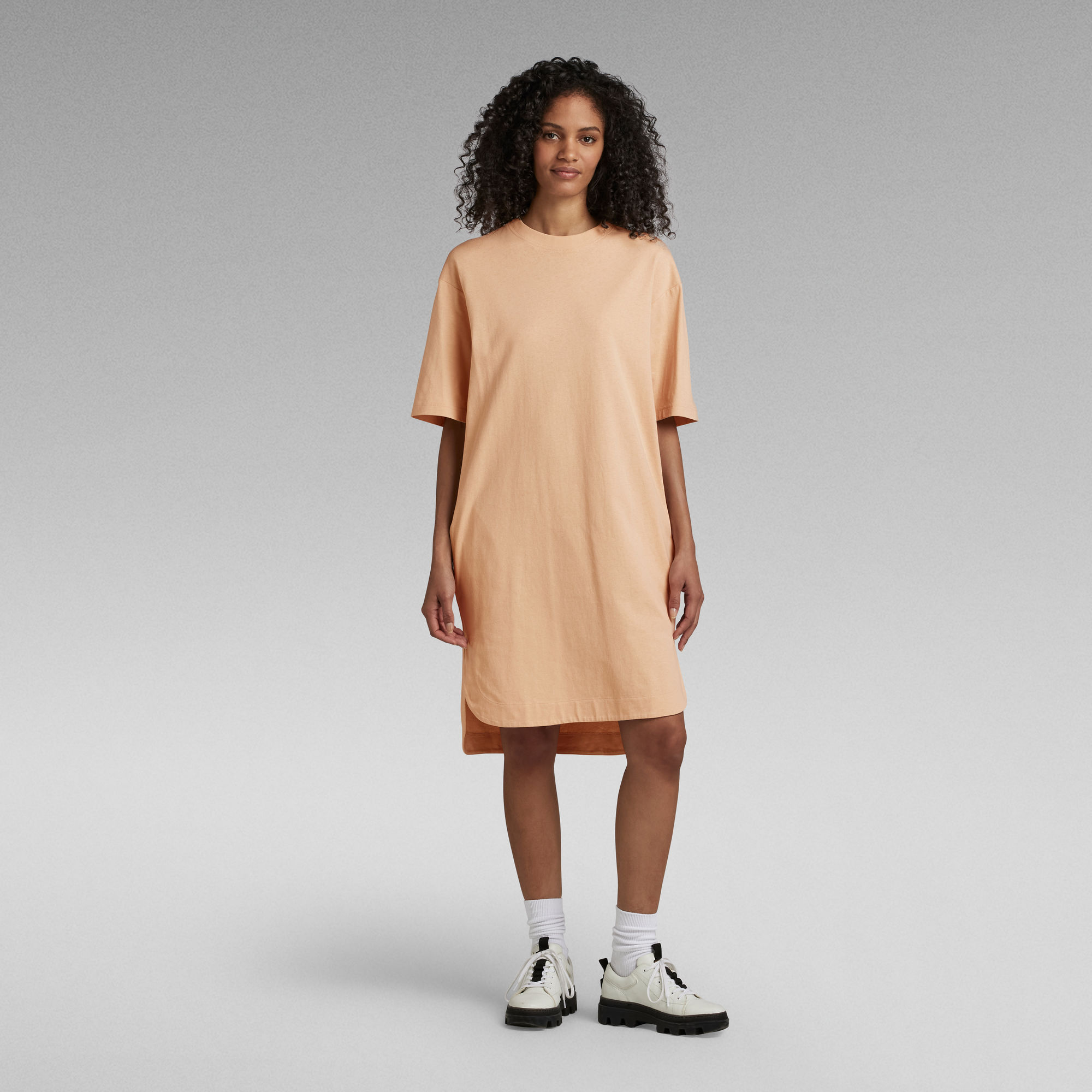 

Boxy U Tee Dress - Beige - Women