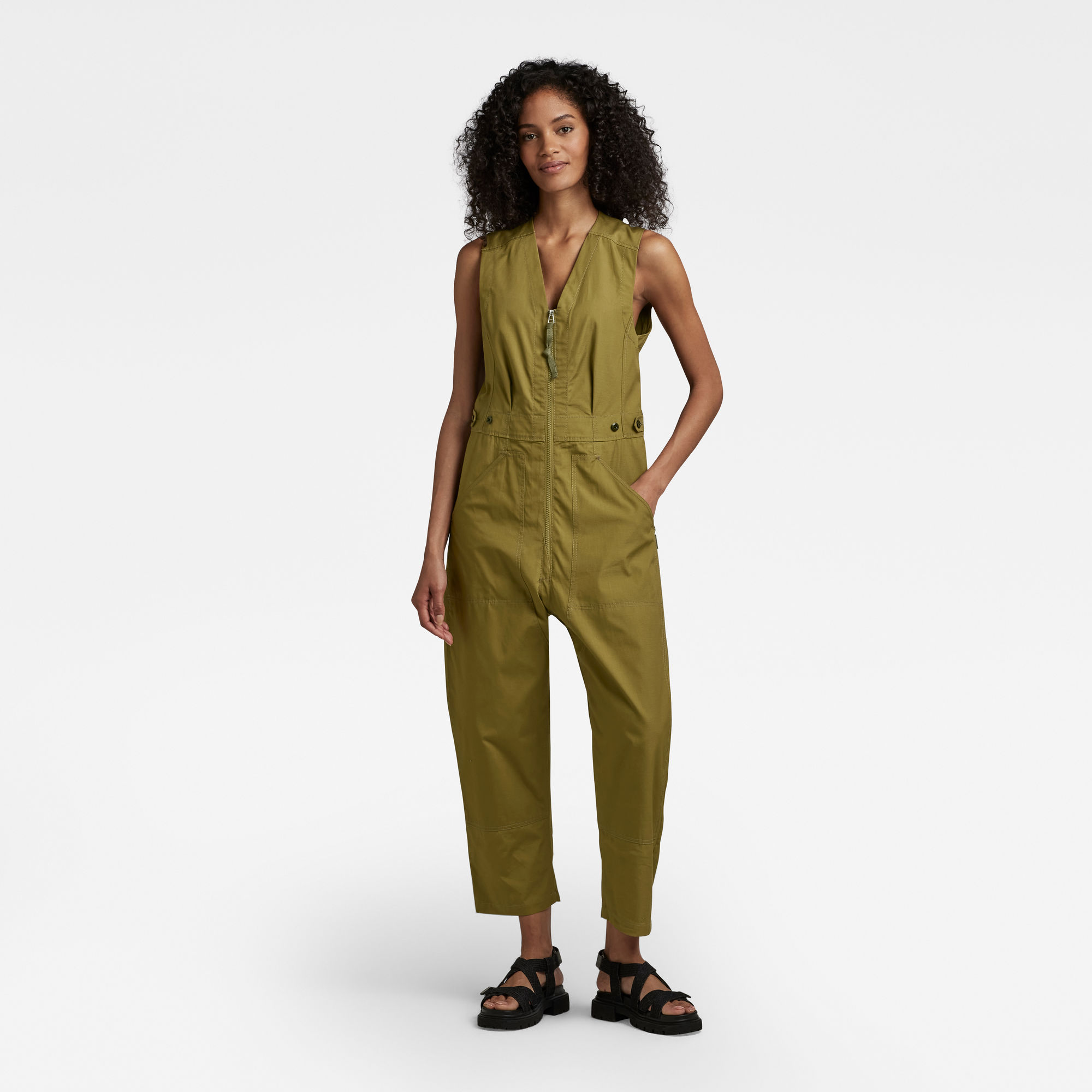 

Mouwloos Jumpsuit Relaxed - Groen - Dames