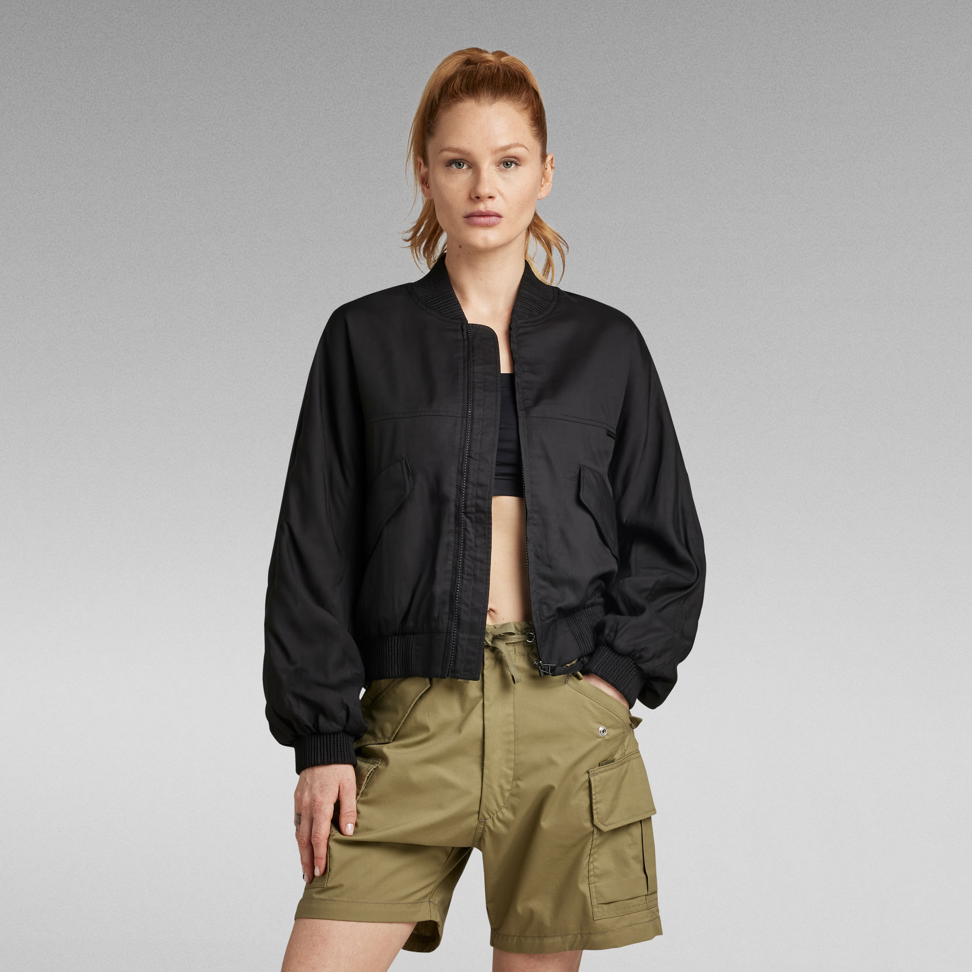 Everyday Bomber Overshirt - Schwarz - Damen