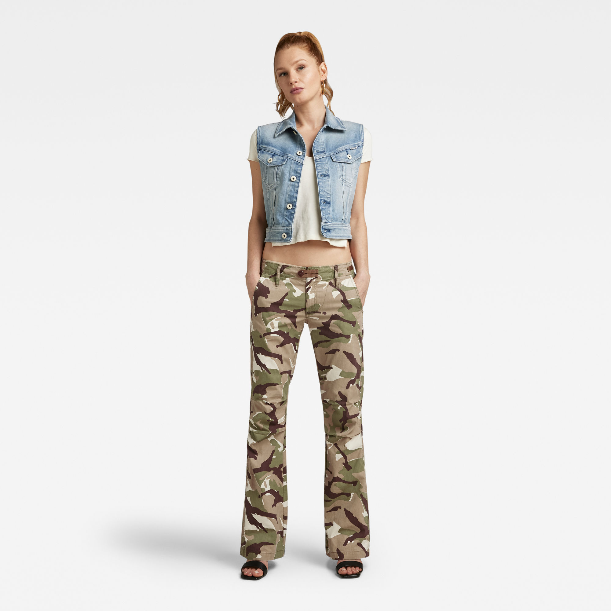 

Y2K Camou Zip Pant - Sage - Women