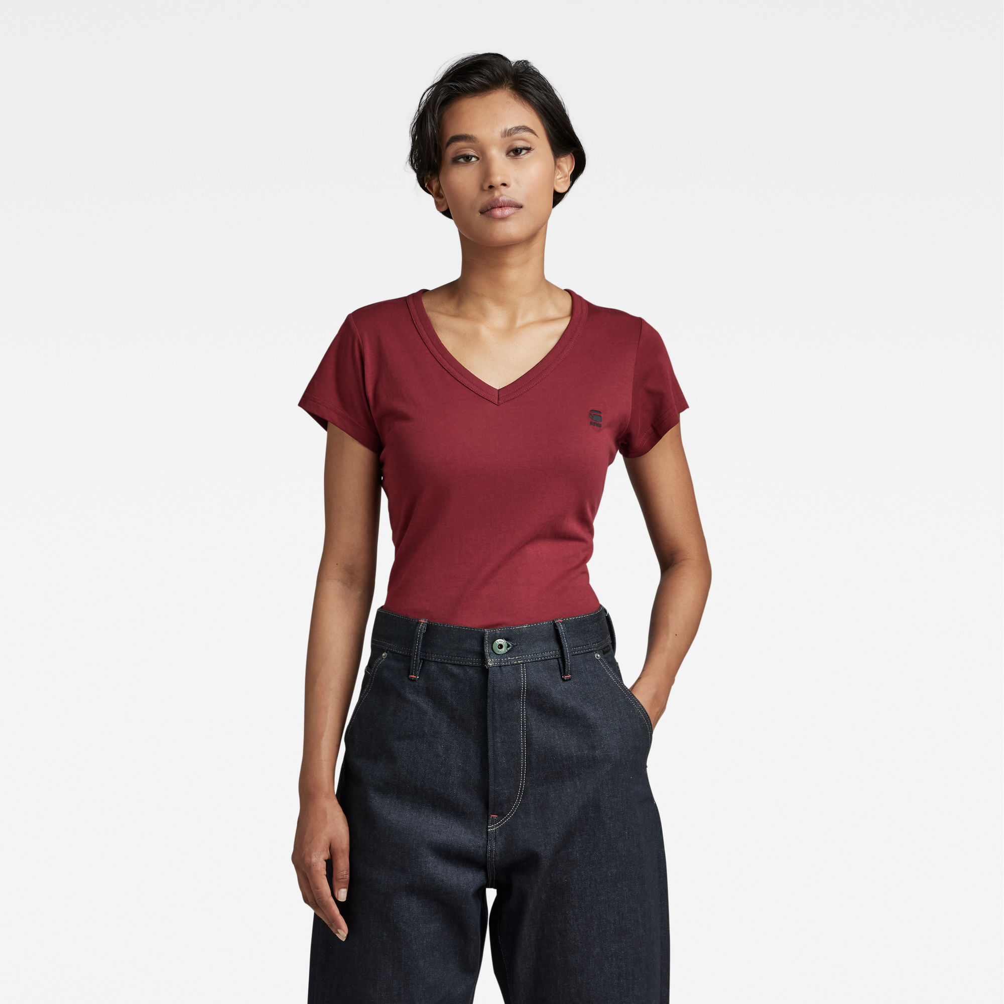 

Eyben Slim V-Hals Top - Rood - Dames