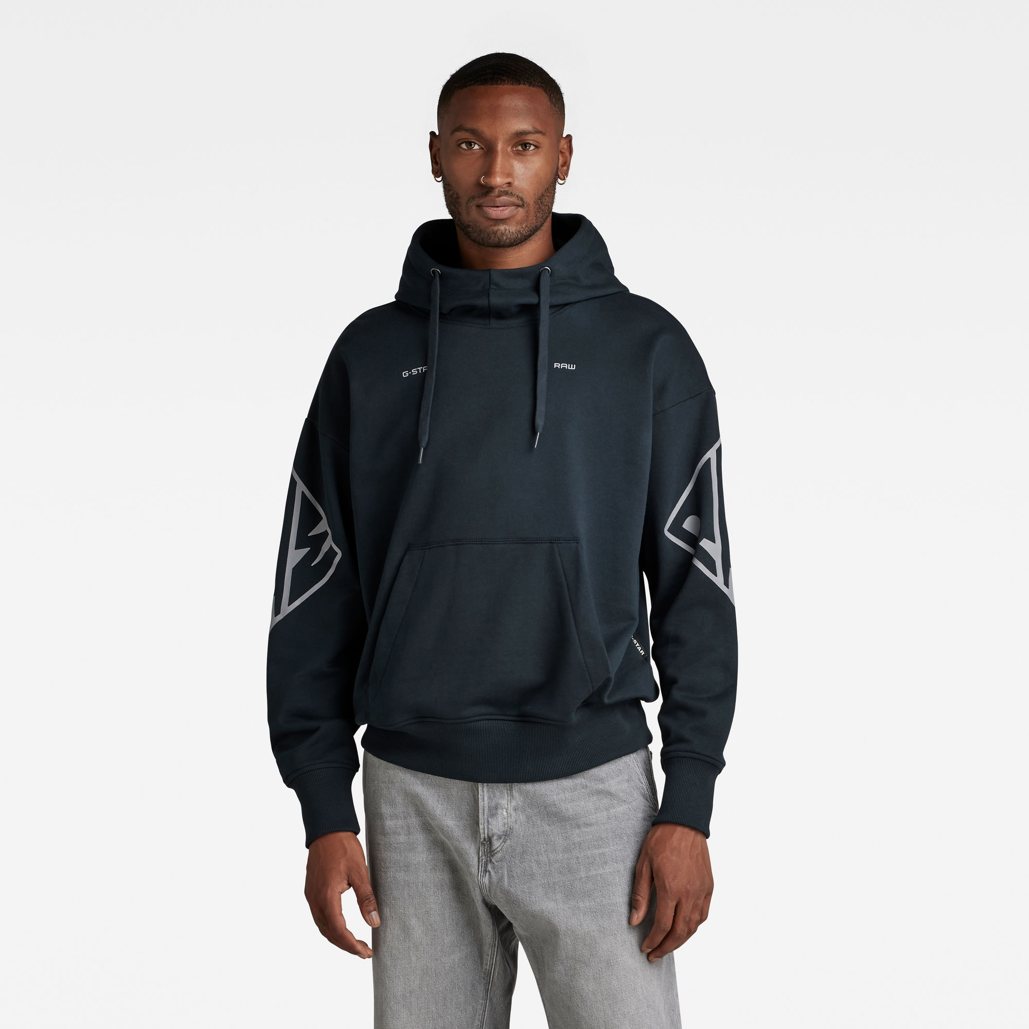 

Sleeve Graphics Oversized Hoodie - Dark blue - Men