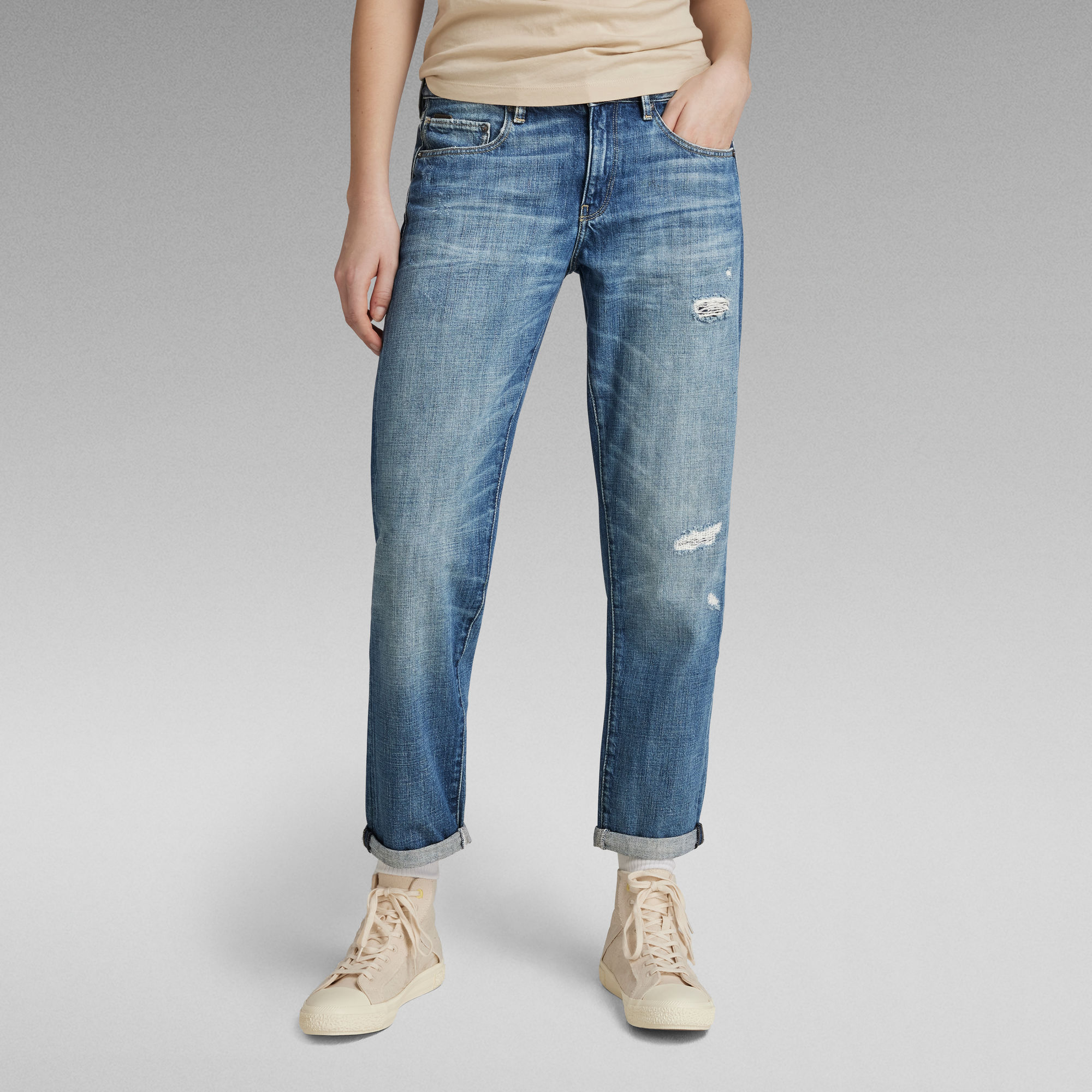 

Kate Boyfriend Jeans - Midden blauw - Dames