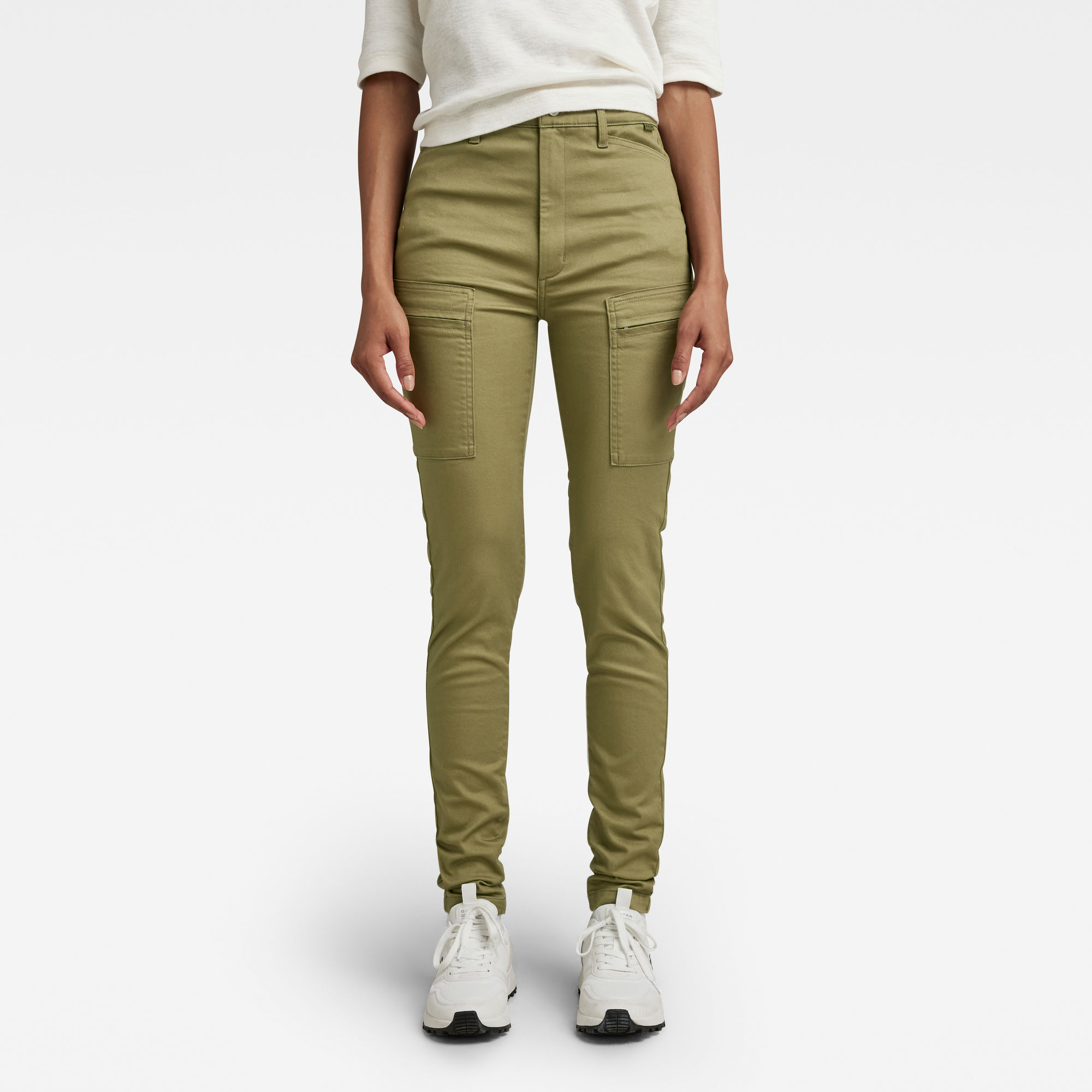 

Skinny Cargohose - Grün - Damen