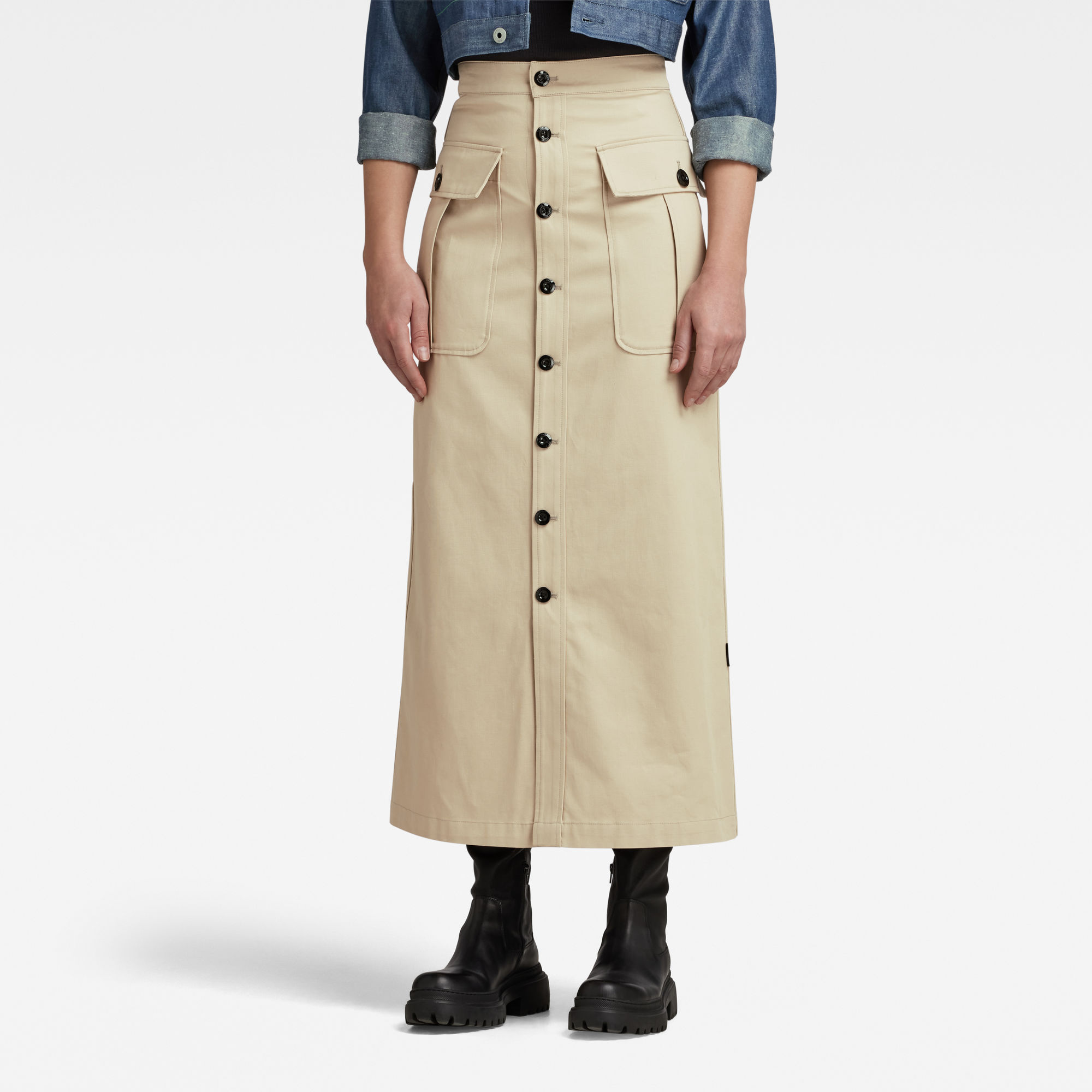 

Doorknooprok Long Pocket - Beige - Dames