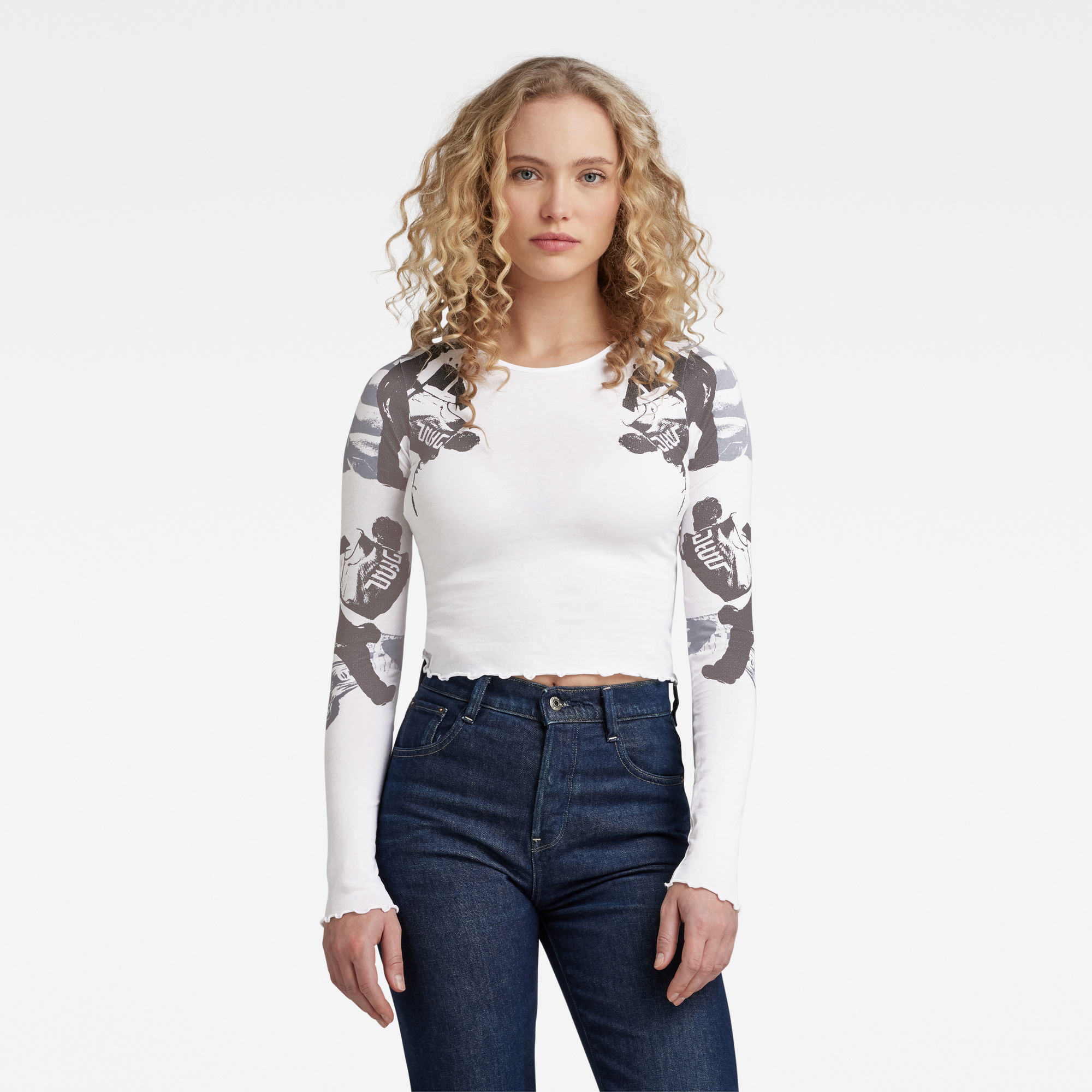 

Lookbook Cropped Baby Sister Top - White - Women