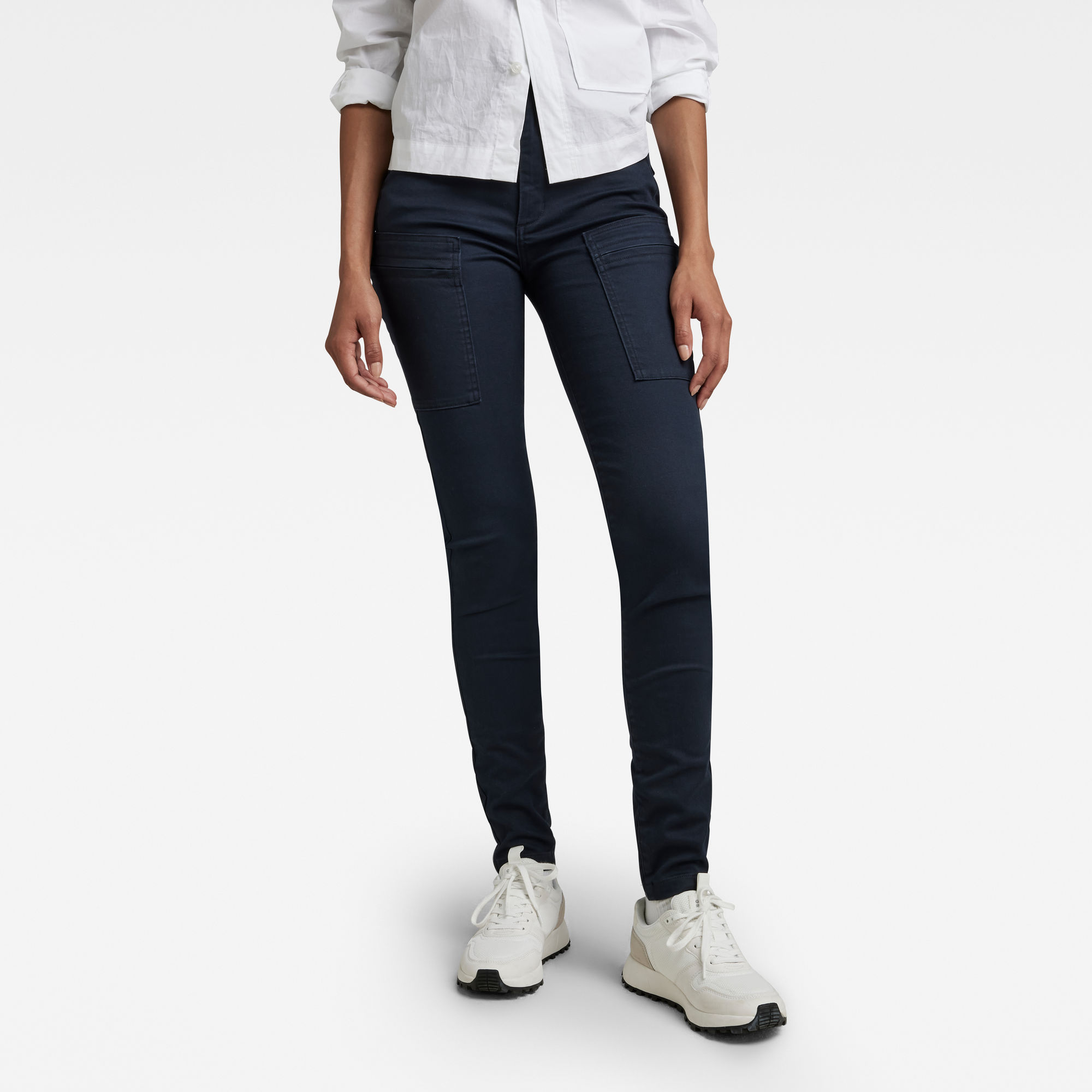 

Skinny Cargohose - Dunkelblau - Damen