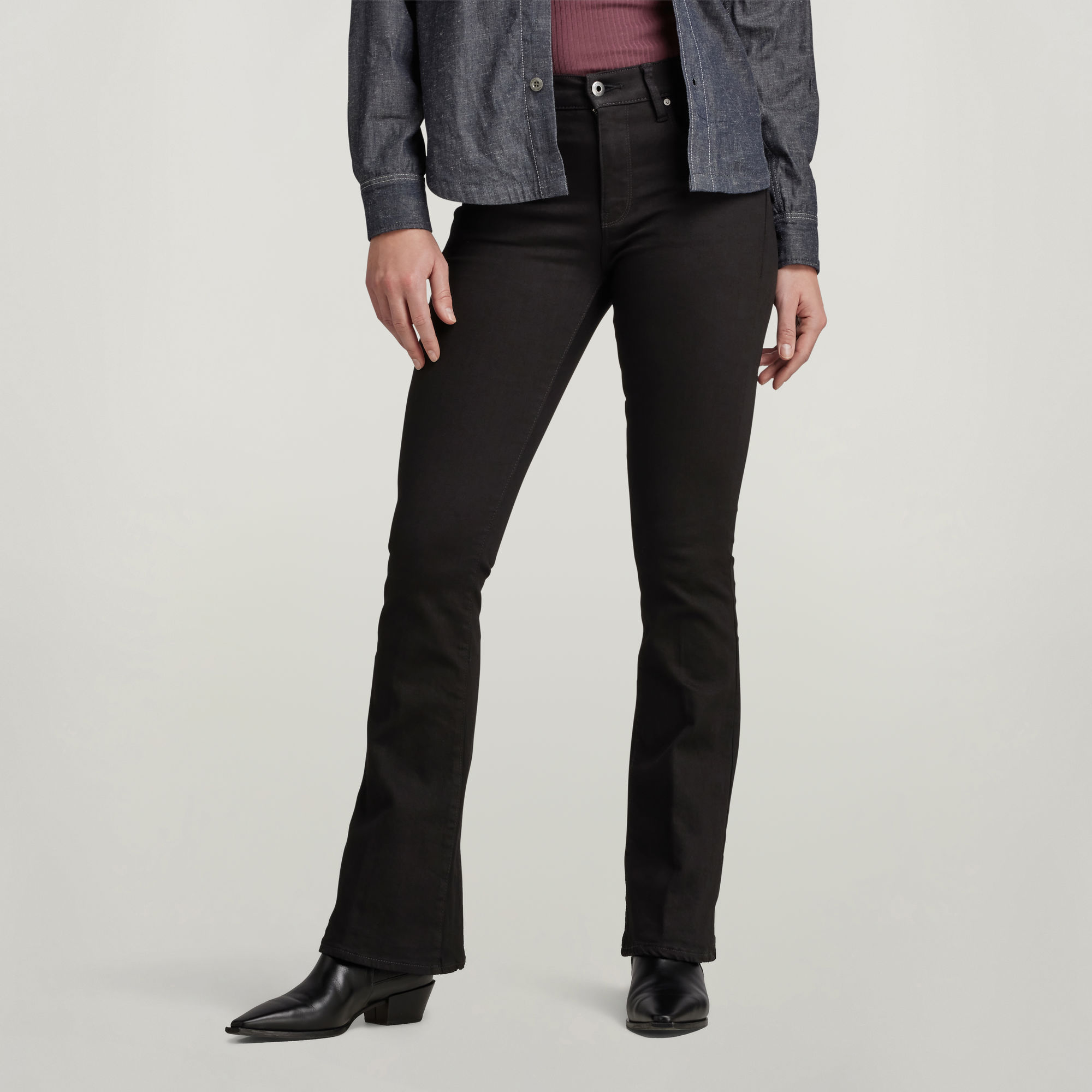 G-Star RAW 3301 Flare Jeans Zwart Dames