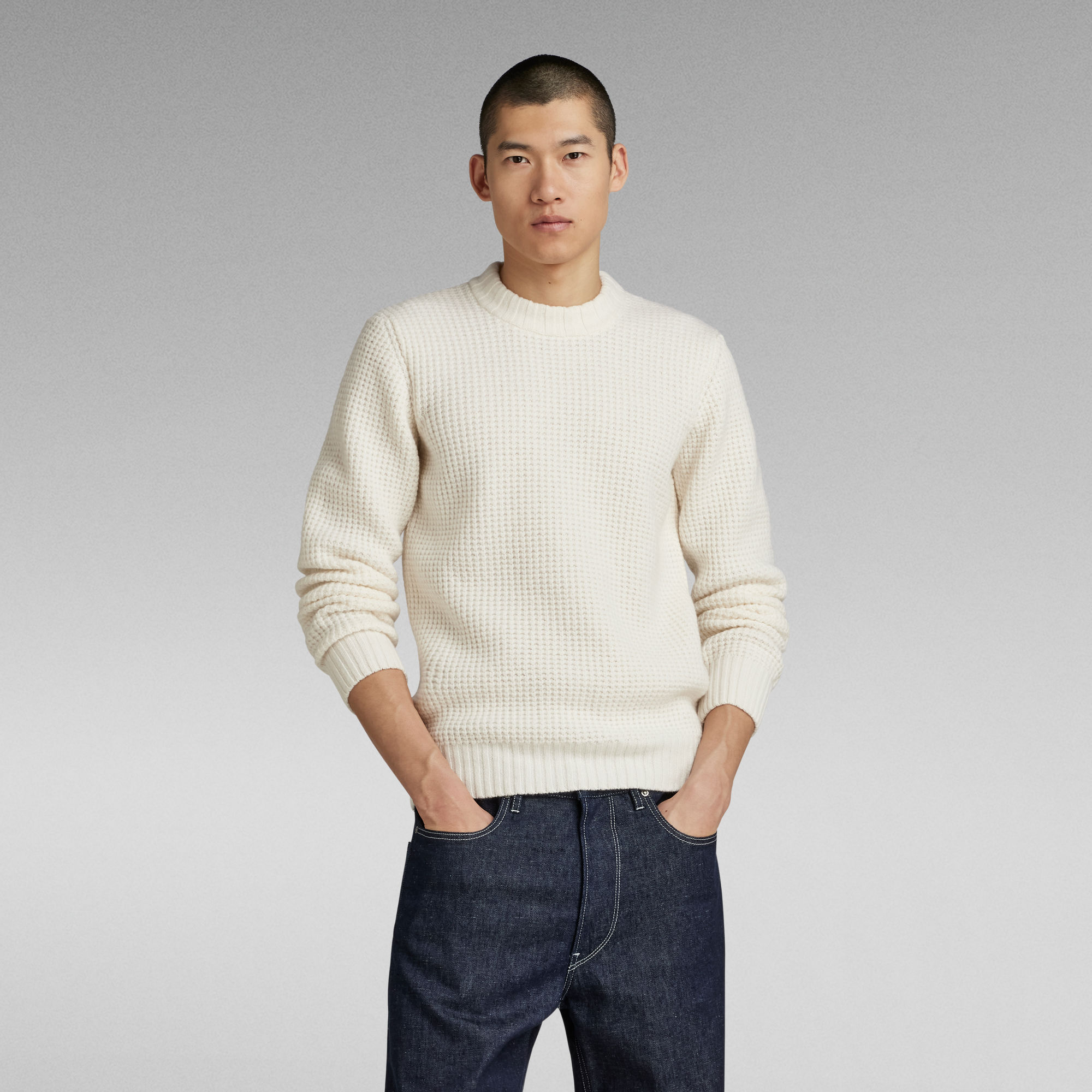 

Chunky Knitted Sweater - Beige - Men