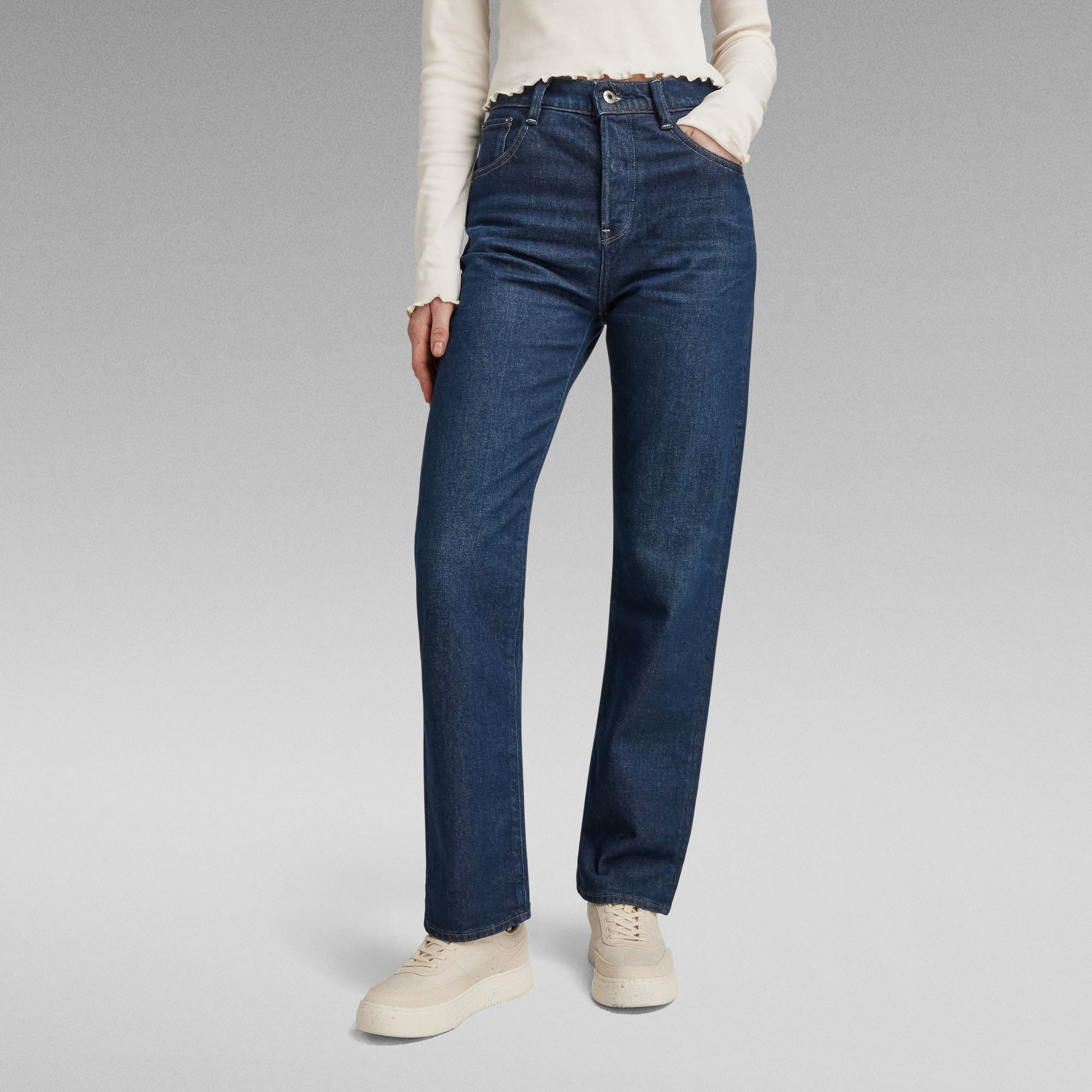 G-Star RAW Viktoria High Straight Jeans - Donkerblauw - Dames